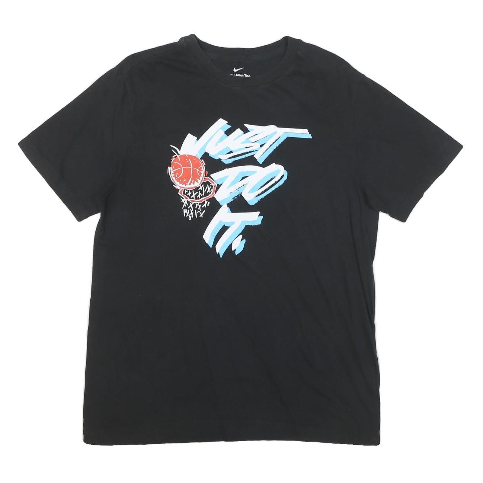 NIKE Mens Black Graphic T-Shirt M Short Sleeve Crew Neck Basketball Print Refurbished - N/A refurbished available on Cerqular