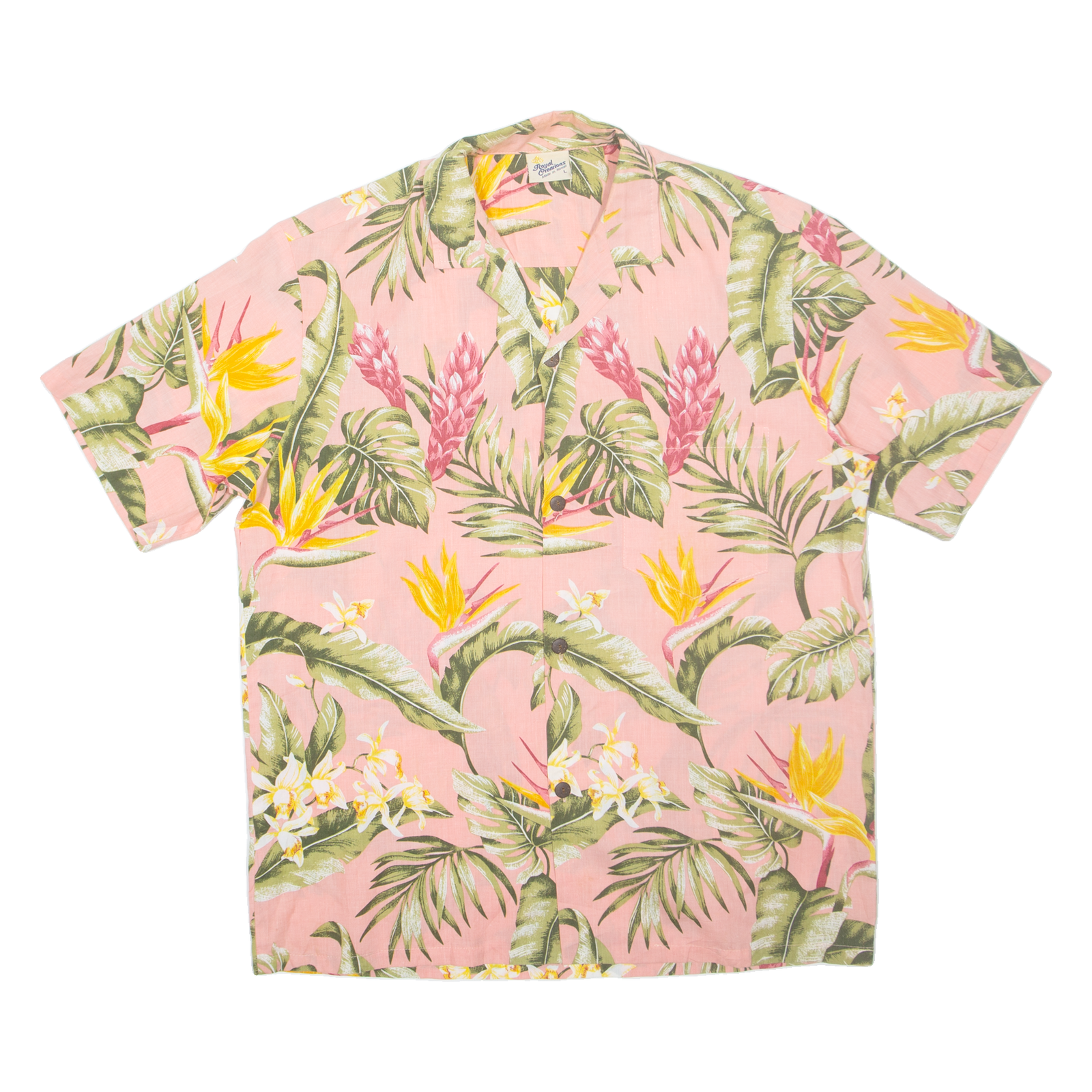 ROYAL CREATIONS Mens Shirt Pink Floral L Refurbished - N/A refurbished available on Cerqular