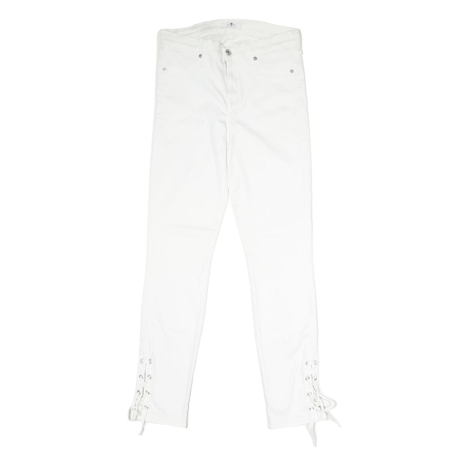 Buy 7 FOR ALL MANKIND Womens Jeans White Slim Skinny Denim W27 L29 Lace-Up Hem Refurbished - $41.59 7 FOR ALL MANKIND Womens Jeans White Slim Skinny Denim W27 L29 Lace-Up Hem Refurbished - N/A refurbished available on Cerqular