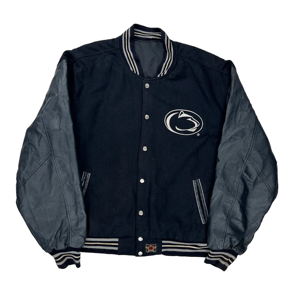 Buy Penn State Jh Designs College Varsity Jacket - XL Navy Leather Refurbished - $174.19 Penn State Jh Designs College Varsity Jacket - XL Navy Leather Refurbished - Thrifted (note: this is a term often used to describe second- refurbished available on Cerqular