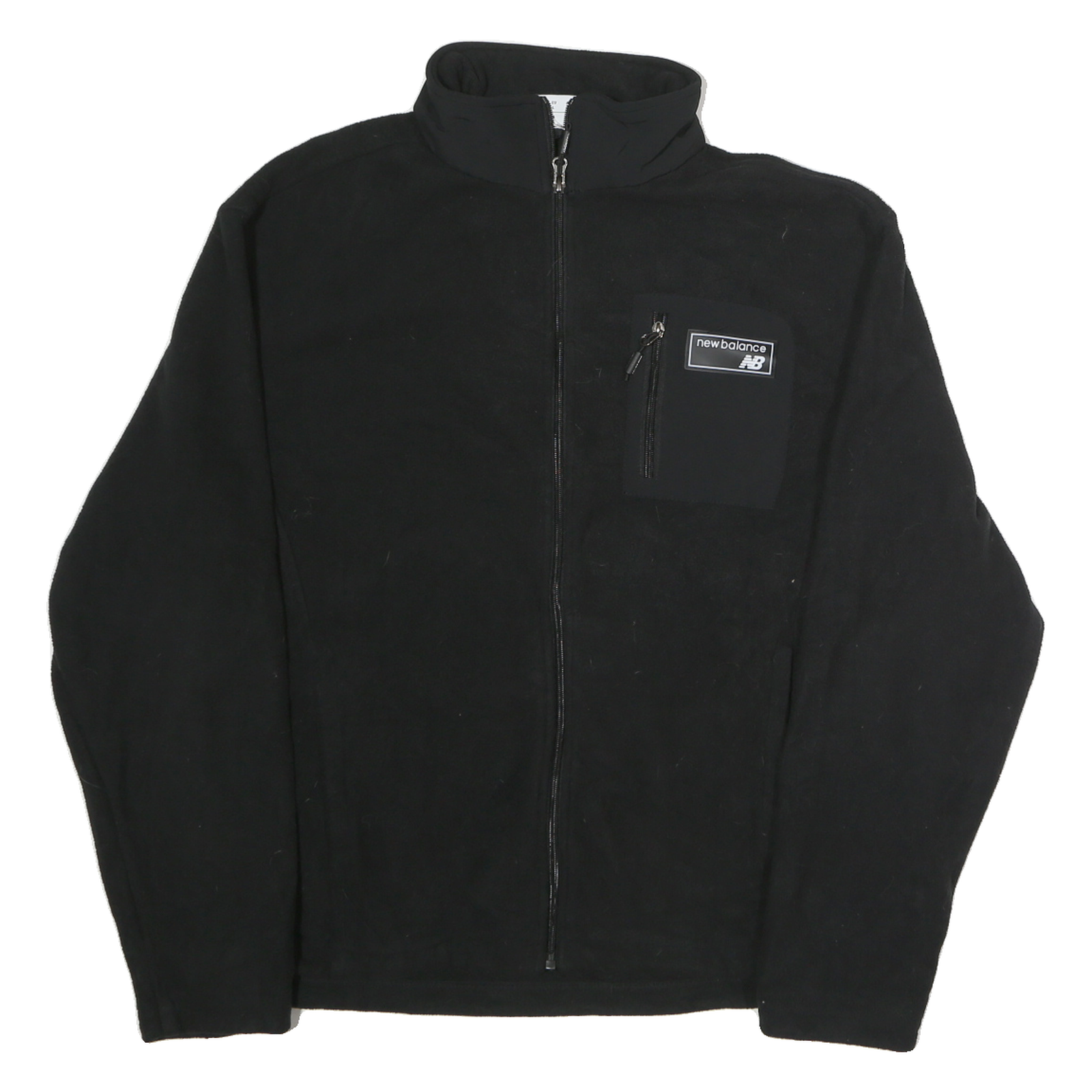 NEW BALANCE Mens Black Jacket L Polyester Plain Zip Pocket Casual Sportswear Refurbished - N/A refurbished available on Cerqular