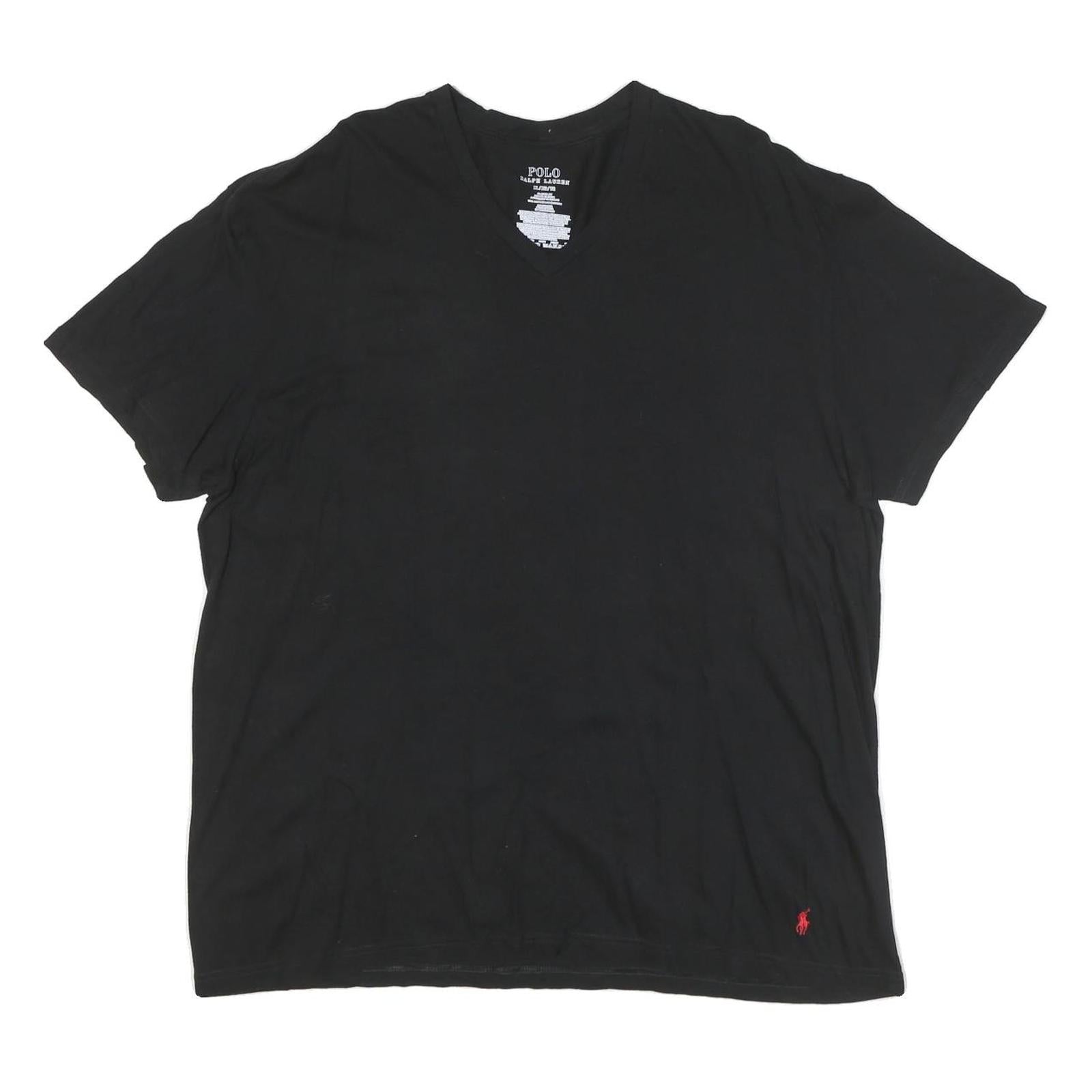 POLO RALPH LAUREN Mens Black V-Neck T-Shirt XL Cotton Blend Classic Refurbished - N/A refurbished available on Cerqular