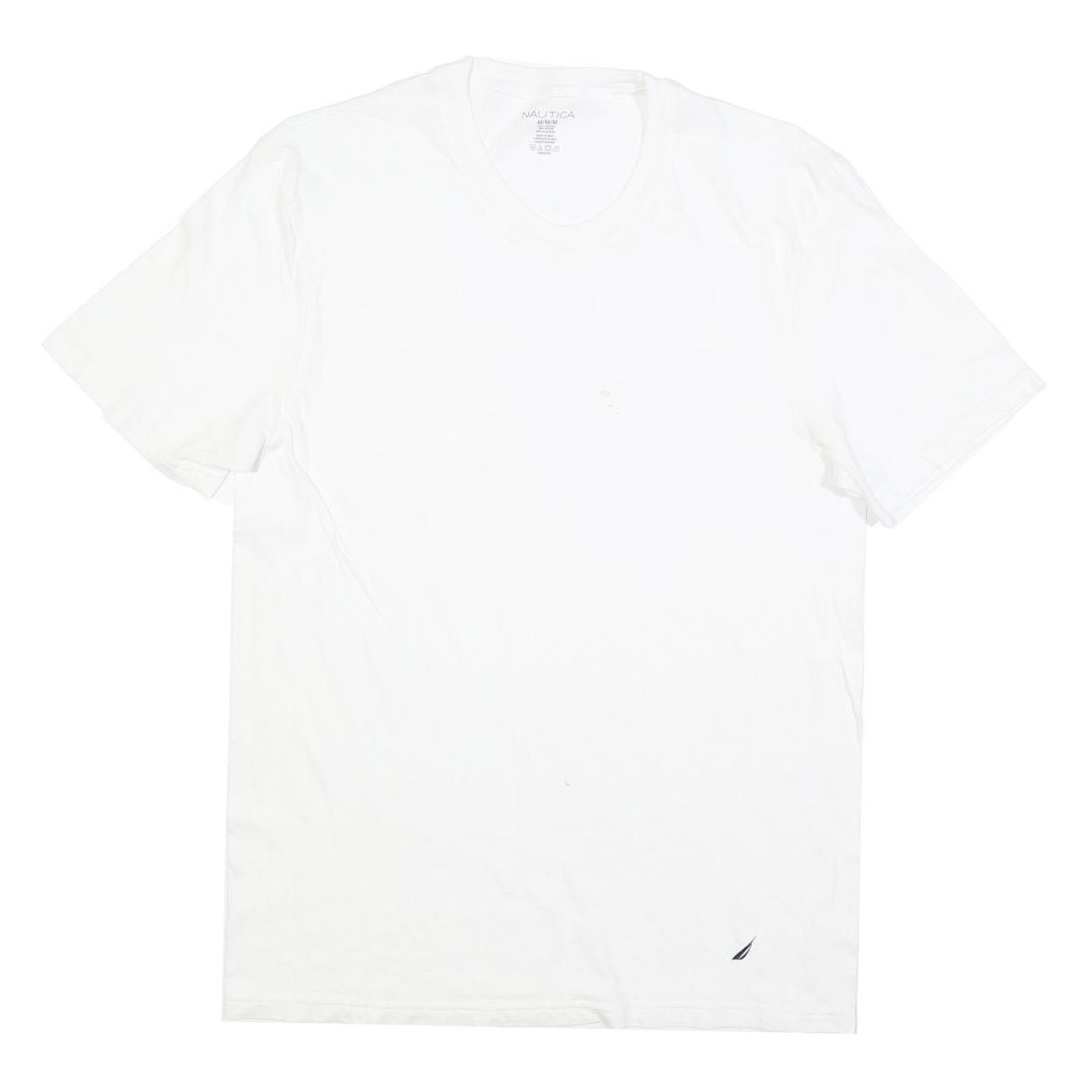 NAUTICA Mens White V-Neck Cotton Blend T-Shirt M Short Sleeve Casual Summer Refurbished - N/A refurbished available on Cerqular
