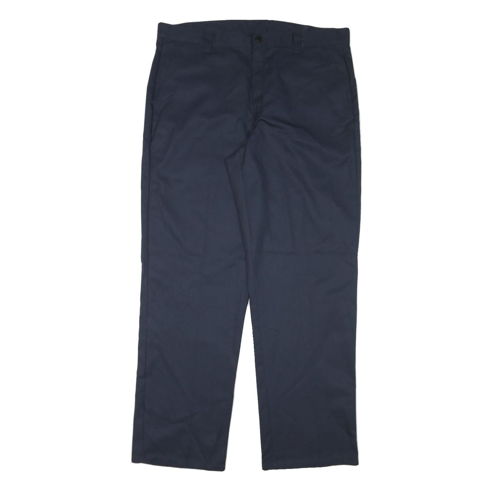 DICKIES Mens Regular Fit Navy Blue Trousers W36 L32 Cotton Blend Zip Closure Refurbished - N/A refurbished available on Cerqular