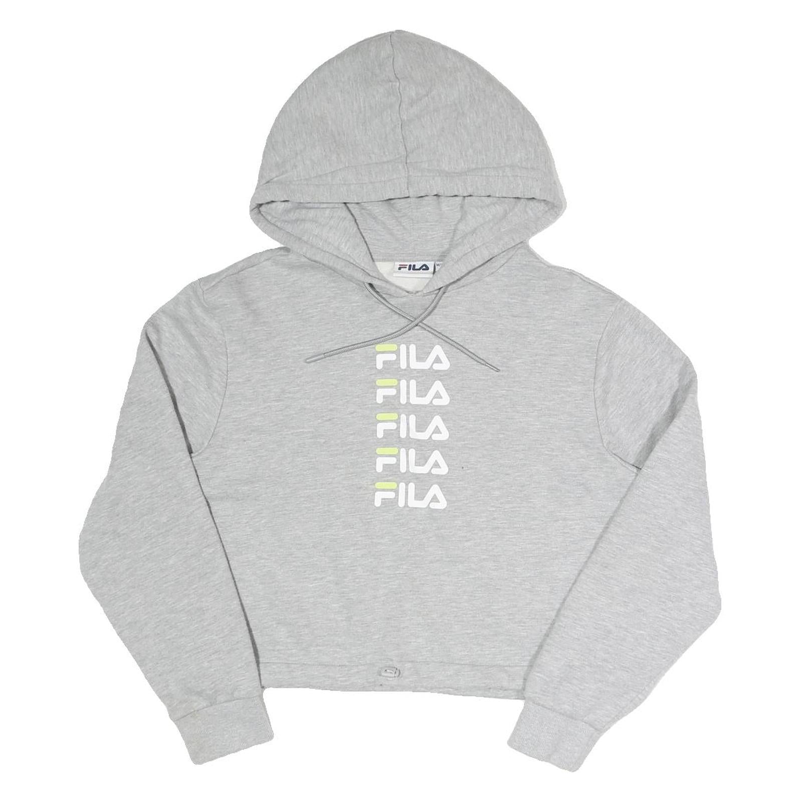 FILA Womens Grey Hoodie UK 12 Cotton Blend Pullover Casual Sportswear Refurbished - N/A refurbished available on Cerqular