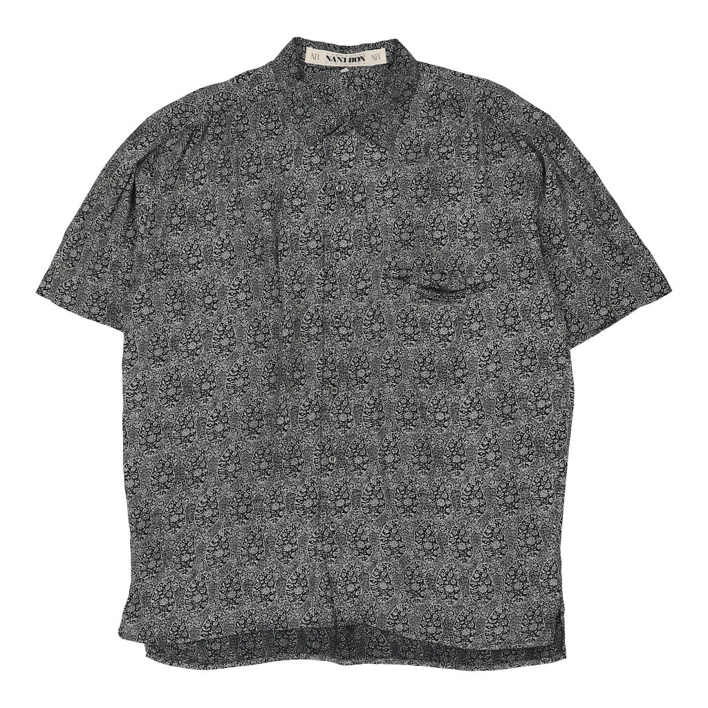 Nani Bon Short Sleeve Shirt - XL Grey Viscose Blend Refurbished - Thrifted (note: this is a term often used to describe second- refurbished available on Cerqular