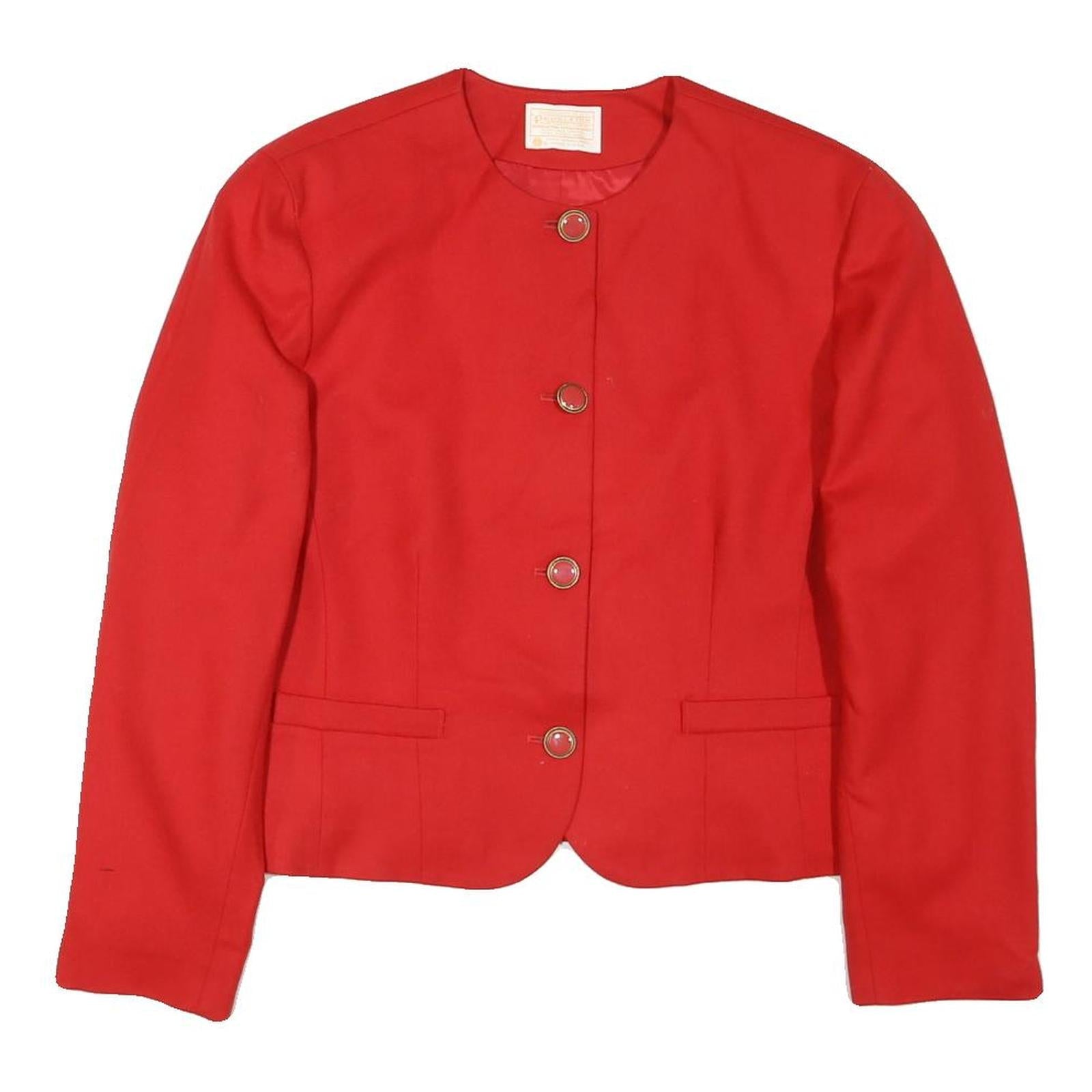 PENDLETON Womens Red Wool Jacket M Classic Tailored Plain Elegant Zip Closure Refurbished - N/A refurbished available on Cerqular