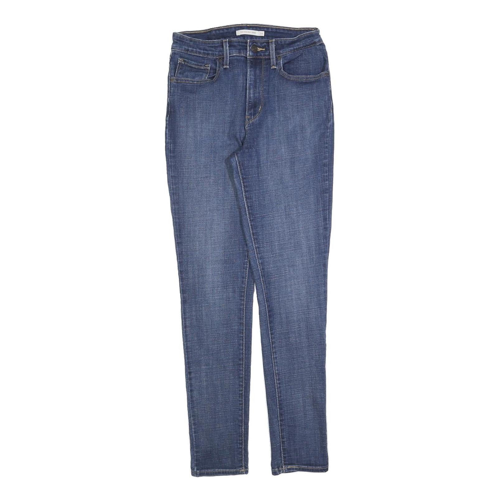 LEVI'S 721 Womens Jeans Blue Slim Skinny Denim Medium W28 L30 Stretch Zip Refurbished - N/A refurbished available on Cerqular
