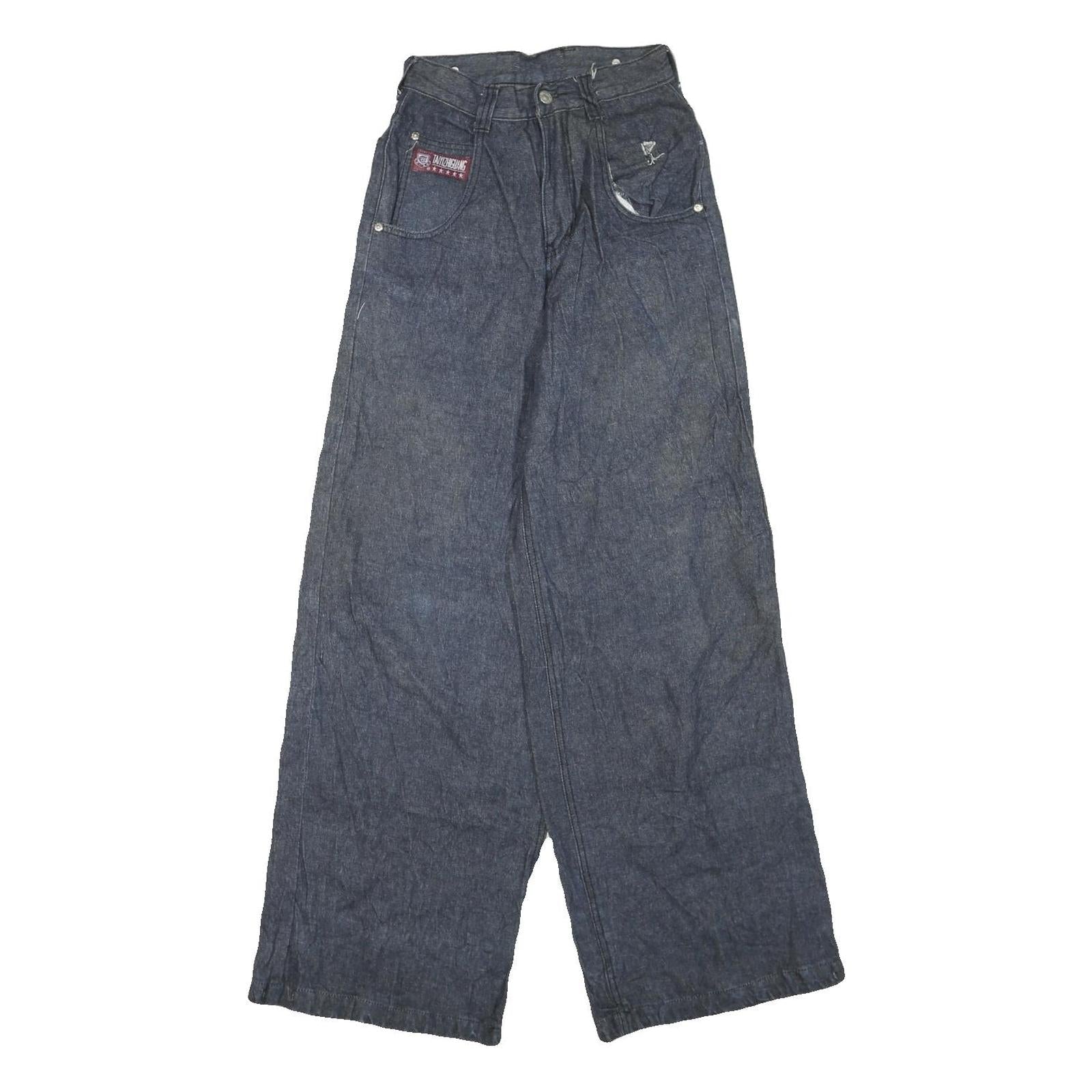 Womens Regular Fit Wide-Leg Denim Blue Cotton Blend Jeans W24 L30 Casual Refurbished - N/A refurbished available on Cerqular