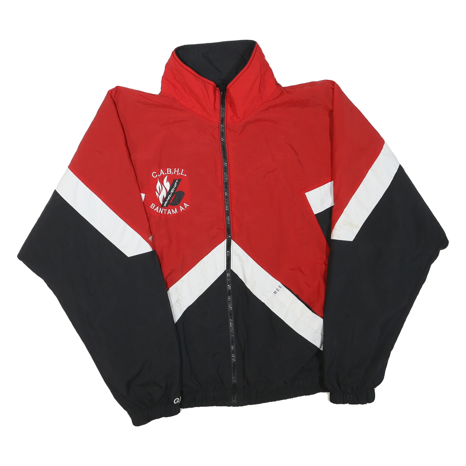 MEE Mens Red Black White Sports Team Jacket XL Polyester Blend Zip Closure Refurbished - N/A refurbished available on Cerqular