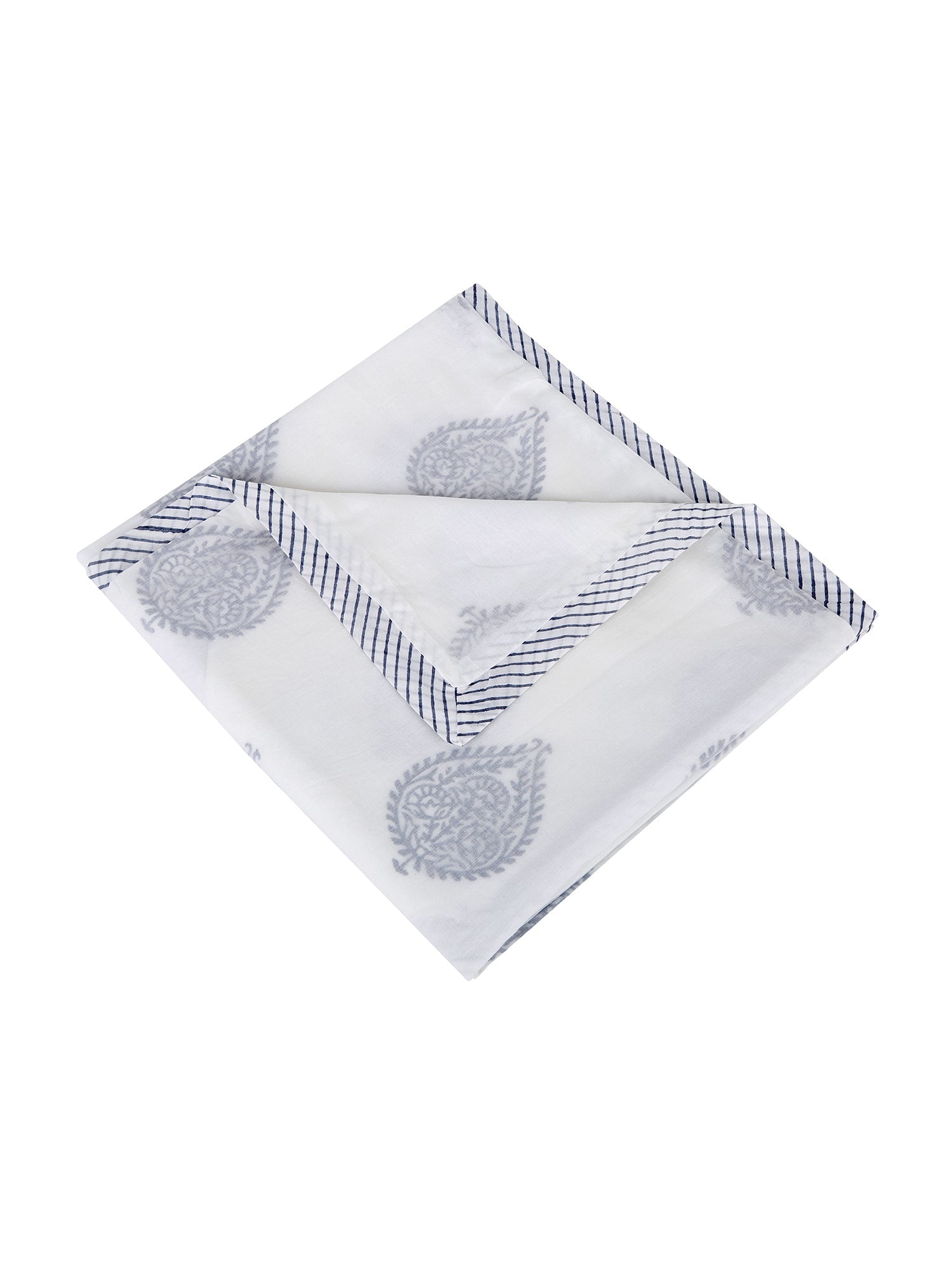 Fort Blue Cotton Dohar | Material: Natural Indian Cotton Refurbished - Malabar Baby refurbished available on Cerqular