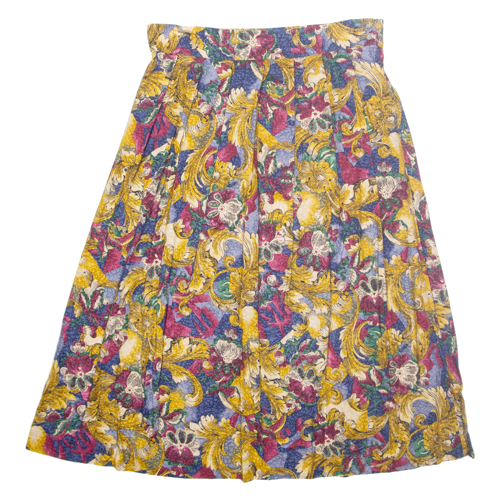 NORTHINGTON Womens A-Line Skirt Yellow Long Floral M Refurbished - N/A refurbished available on Cerqular