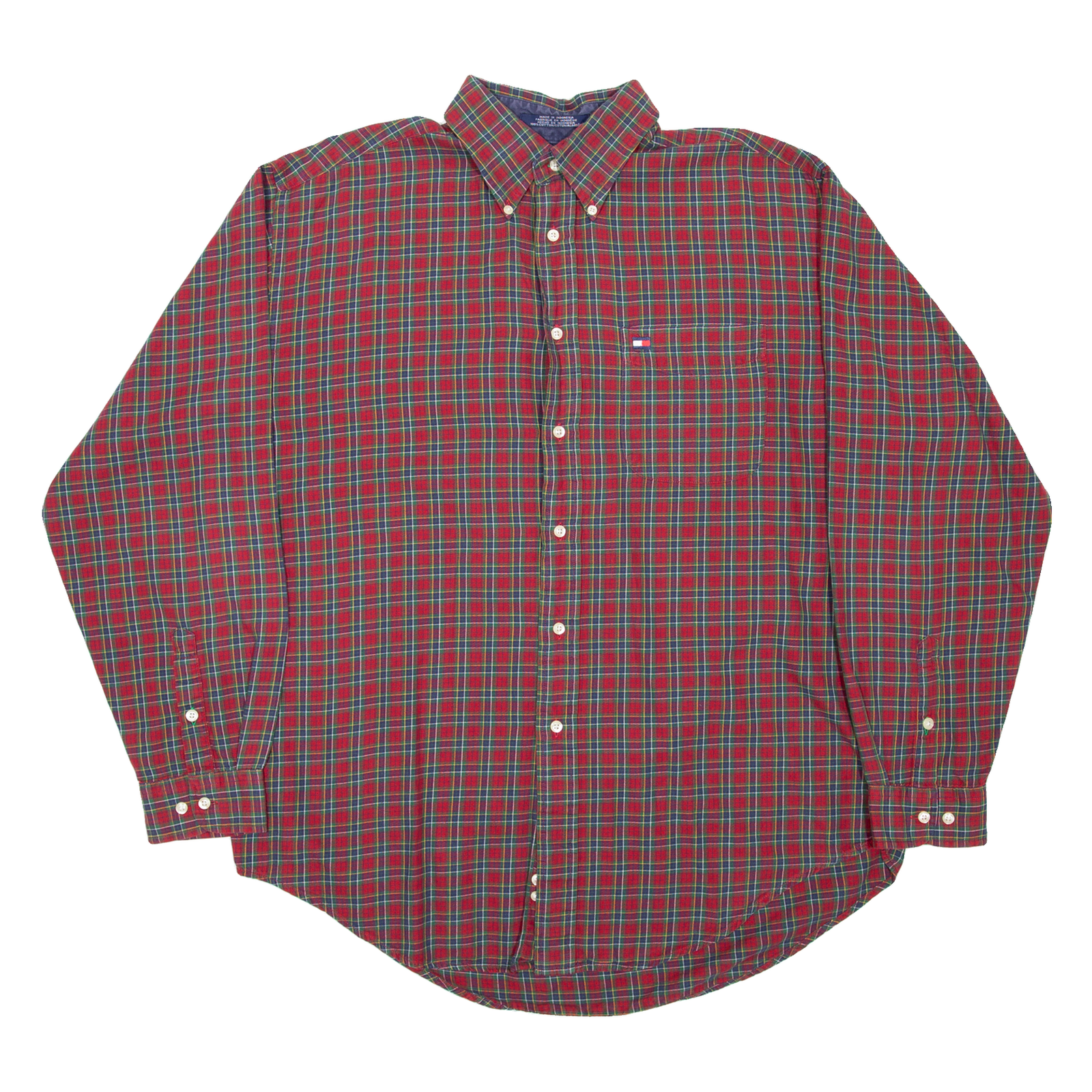 TOMMY HILFIGER Mens Shirt Red Check Long Sleeve L Refurbished - N/A refurbished available on Cerqular