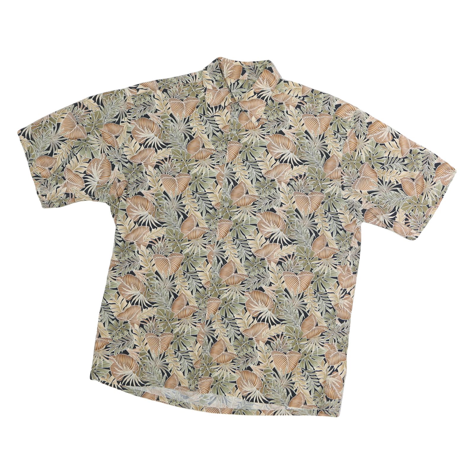 Buy Mens Beige & Green Leaf Print Cotton Shirt L Casual Summer Button Shirt Refurbished - $16.89 Mens Beige & Green Leaf Print Cotton Shirt L Casual Summer Button Shirt Refurbished - N/A refurbished available on Cerqular