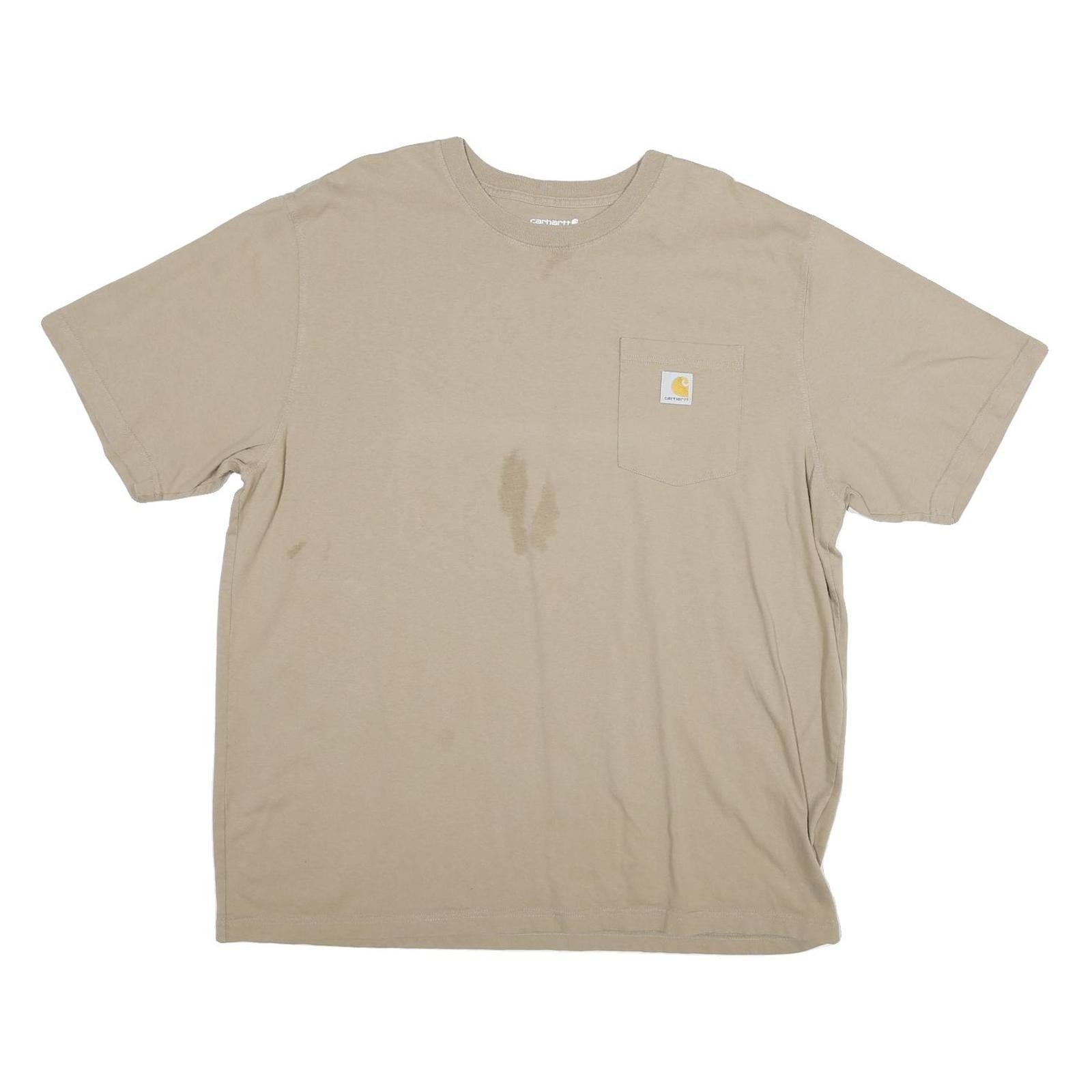 CARHARTT Mens Beige & Yellow Pocket T-Shirt XL Short Sleeve Crew Neck Casual Refurbished - N/A refurbished available on Cerqular