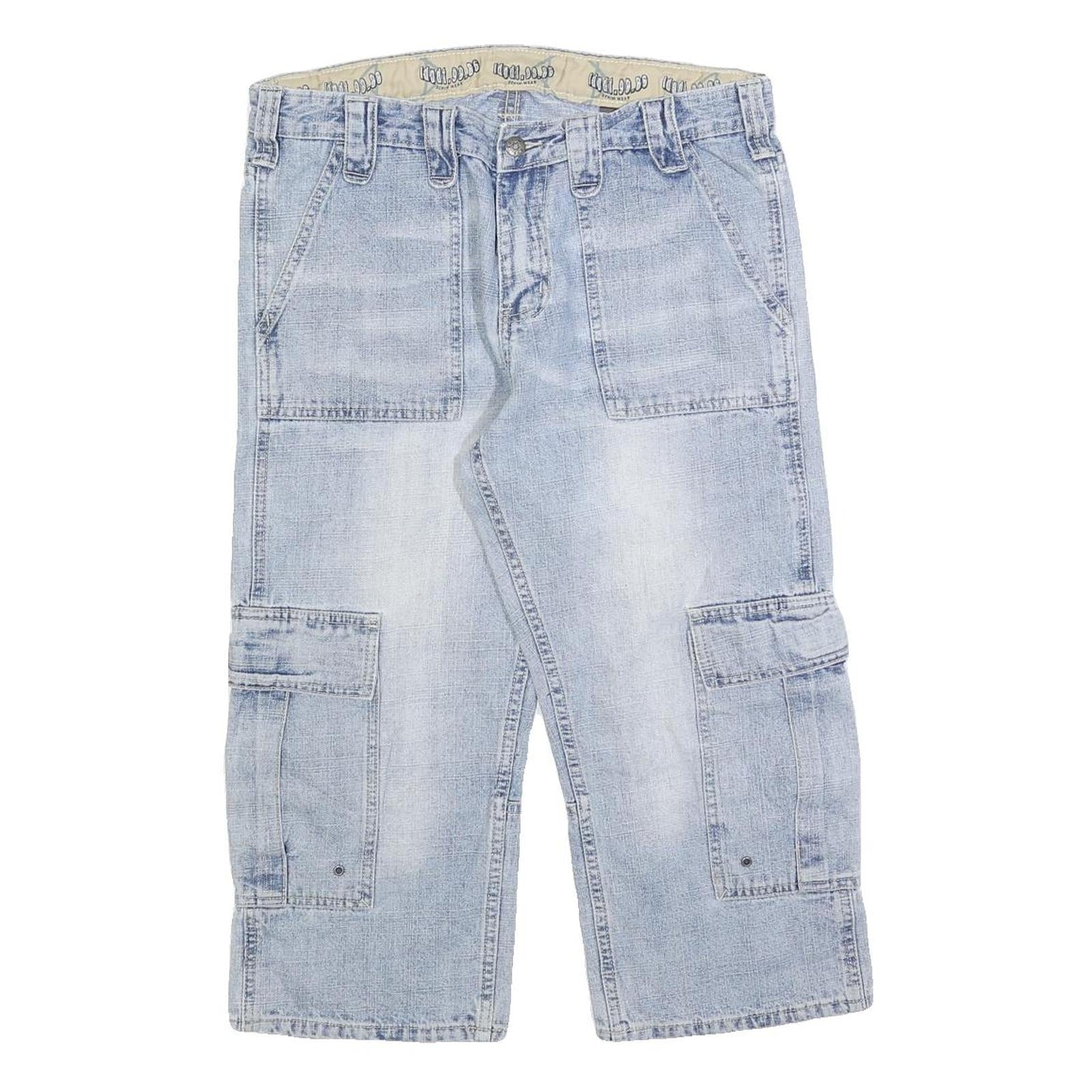 IDIOT 98 86 Mens Light Blue Cargo Cotton Blend Shorts M W32 Utility Summer Refurbished - N/A refurbished available on Cerqular