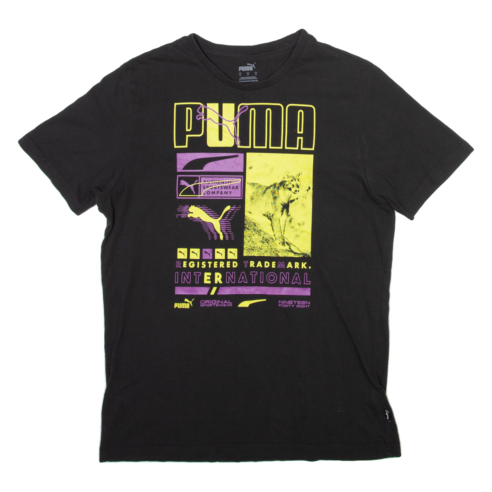 PUMA Mens T-Shirt Black Crew Neck S Refurbished - N/A refurbished available on Cerqular