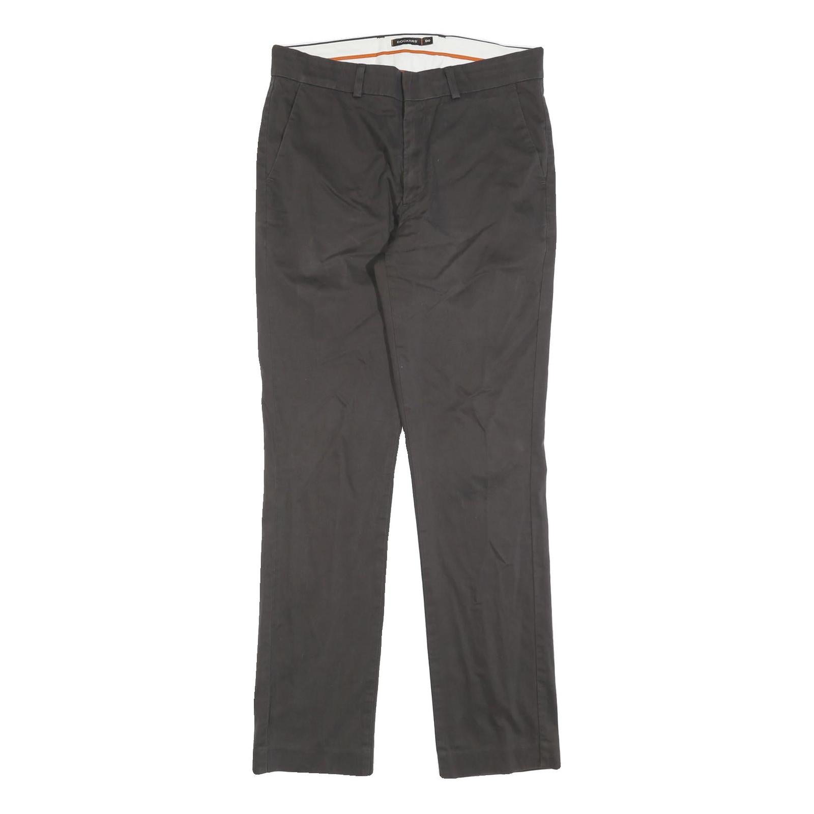 DOCKERS Mens Cotton Blend Black Regular Straight Trousers W33 L34 Zip Closure Refurbished - N/A refurbished available on Cerqular