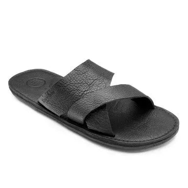 The Mateo Men's Leather Slide Sandal | Color: Caramel | Size: 10 Refurbished - Brave Soles refurbished available on Cerqular