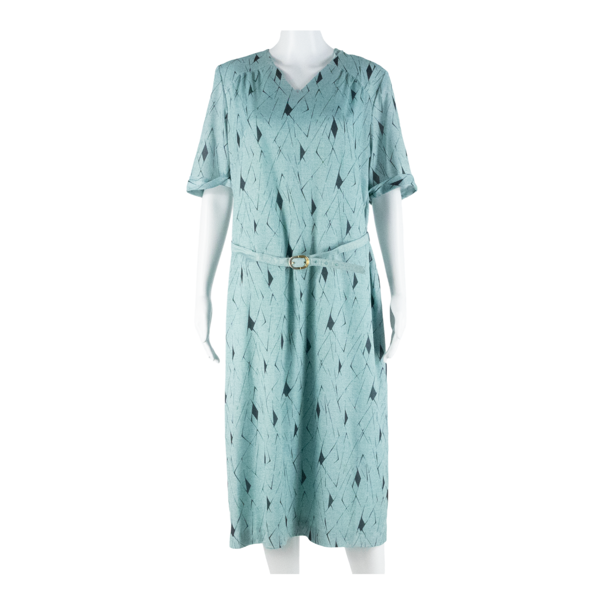 TRICO MODERN Belted Womens Day Dress Blue Short Sleeve Midi M Refurbished - N/A refurbished available on Cerqular