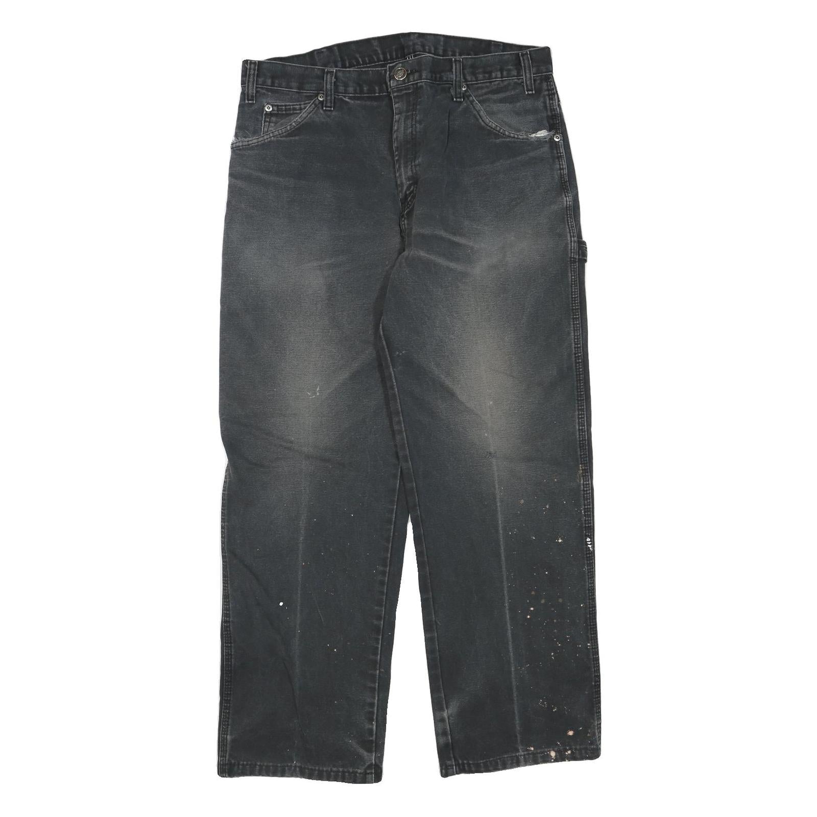 DICKIES Mens Regular Fit Black Denim W34 L28 Workwear Zip Closure Jeans Refurbished - N/A refurbished available on Cerqular