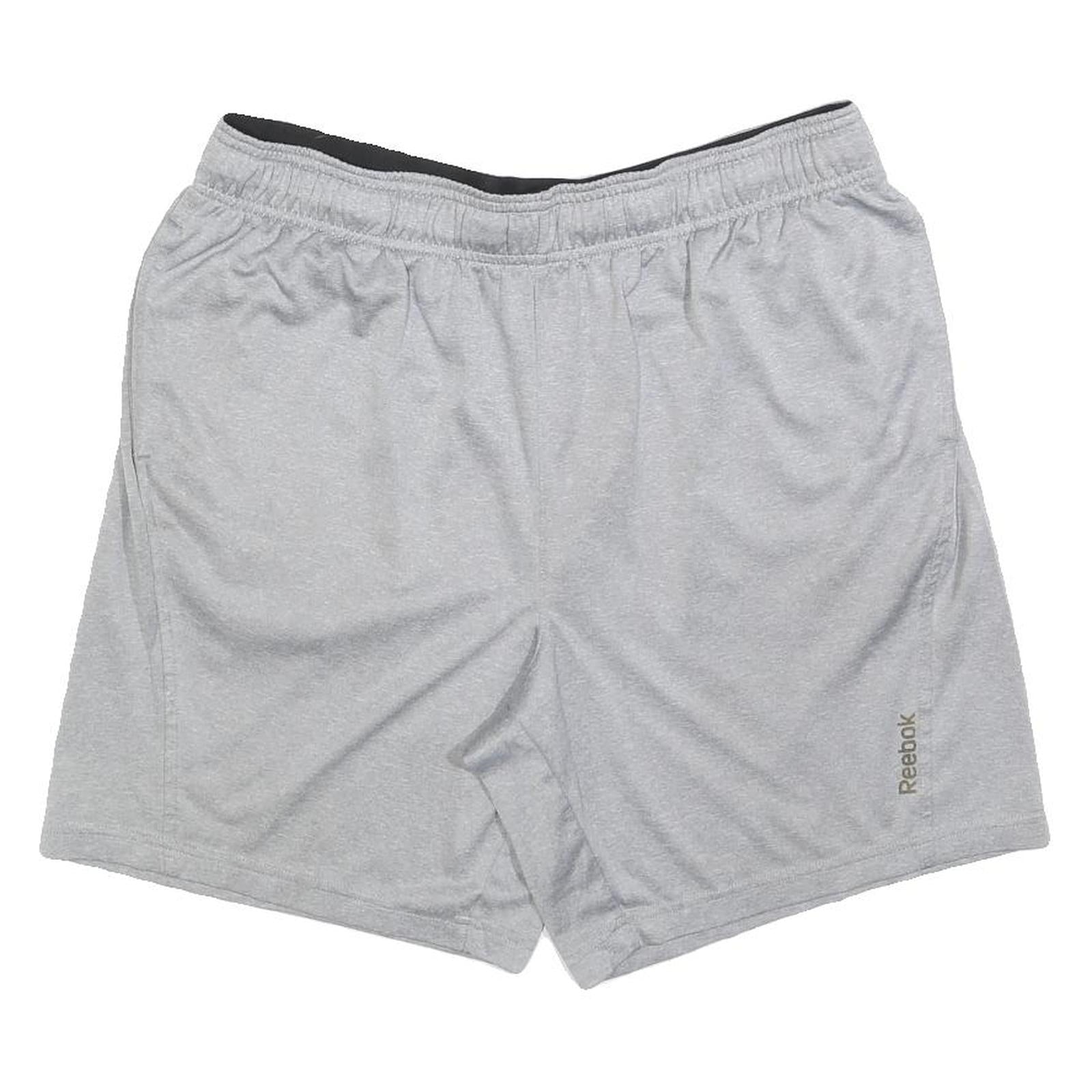 REEBOK Mens Grey Casual Polyester Sports Shorts L W34 Lightweight Breathable Refurbished - N/A refurbished available on Cerqular