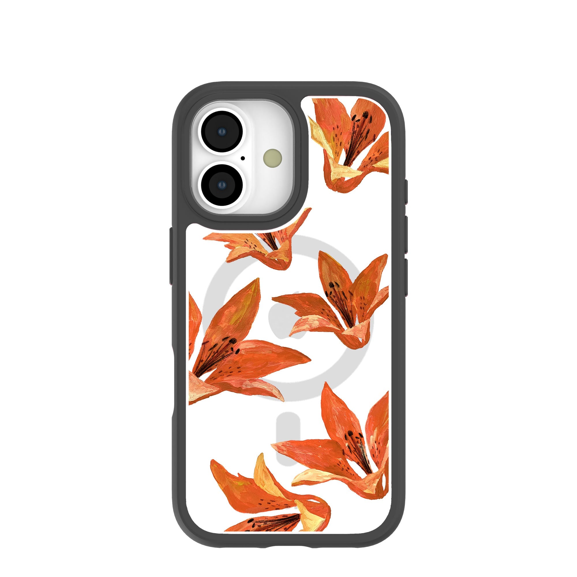 Clear Tiger Lily iPhone 17 Case With Noir Ridge (MagSafe included) Refurbished - Pela Case refurbished available on Cerqular