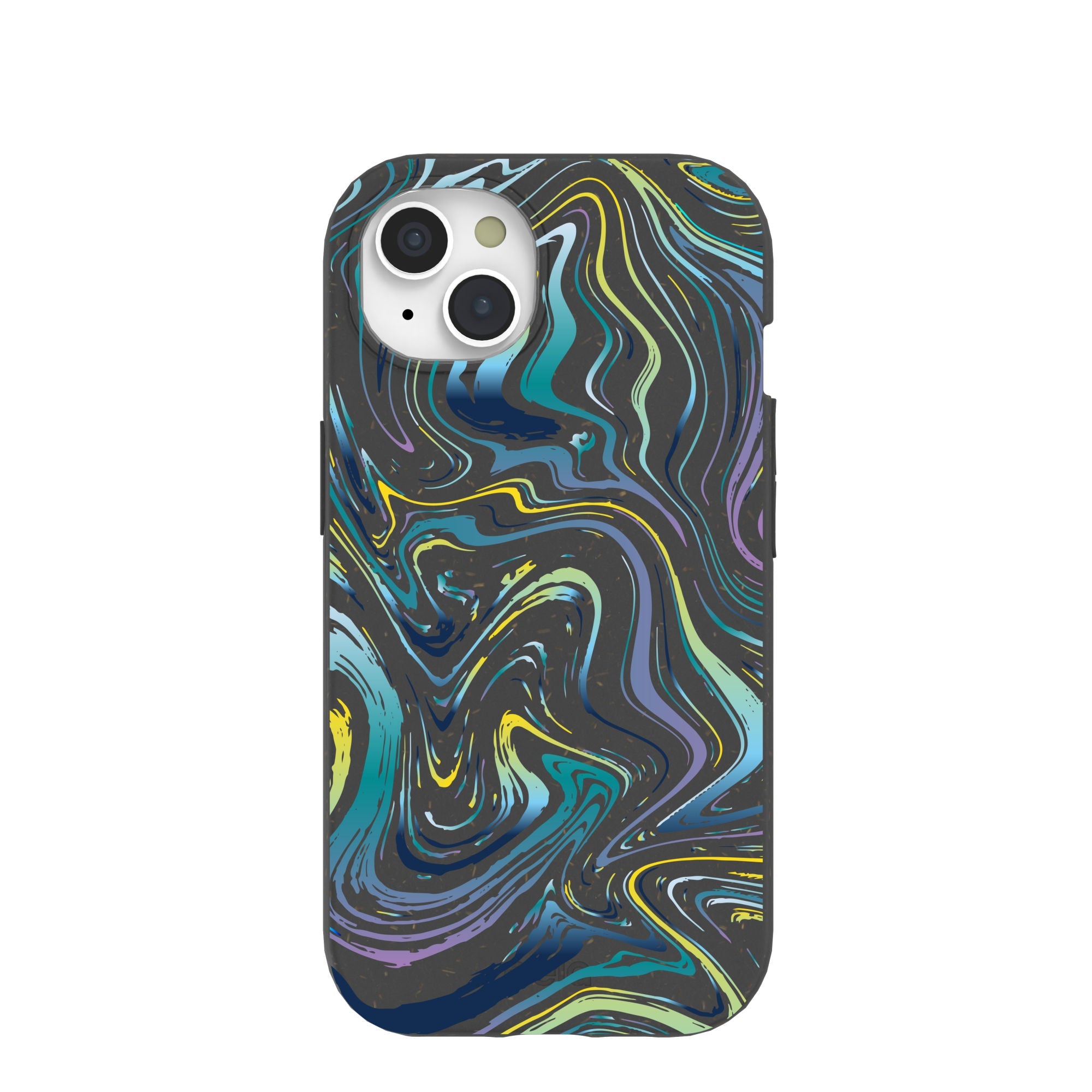 Black Space Waves iPhone 15 Case Refurbished - Pela Case refurbished available on Cerqular