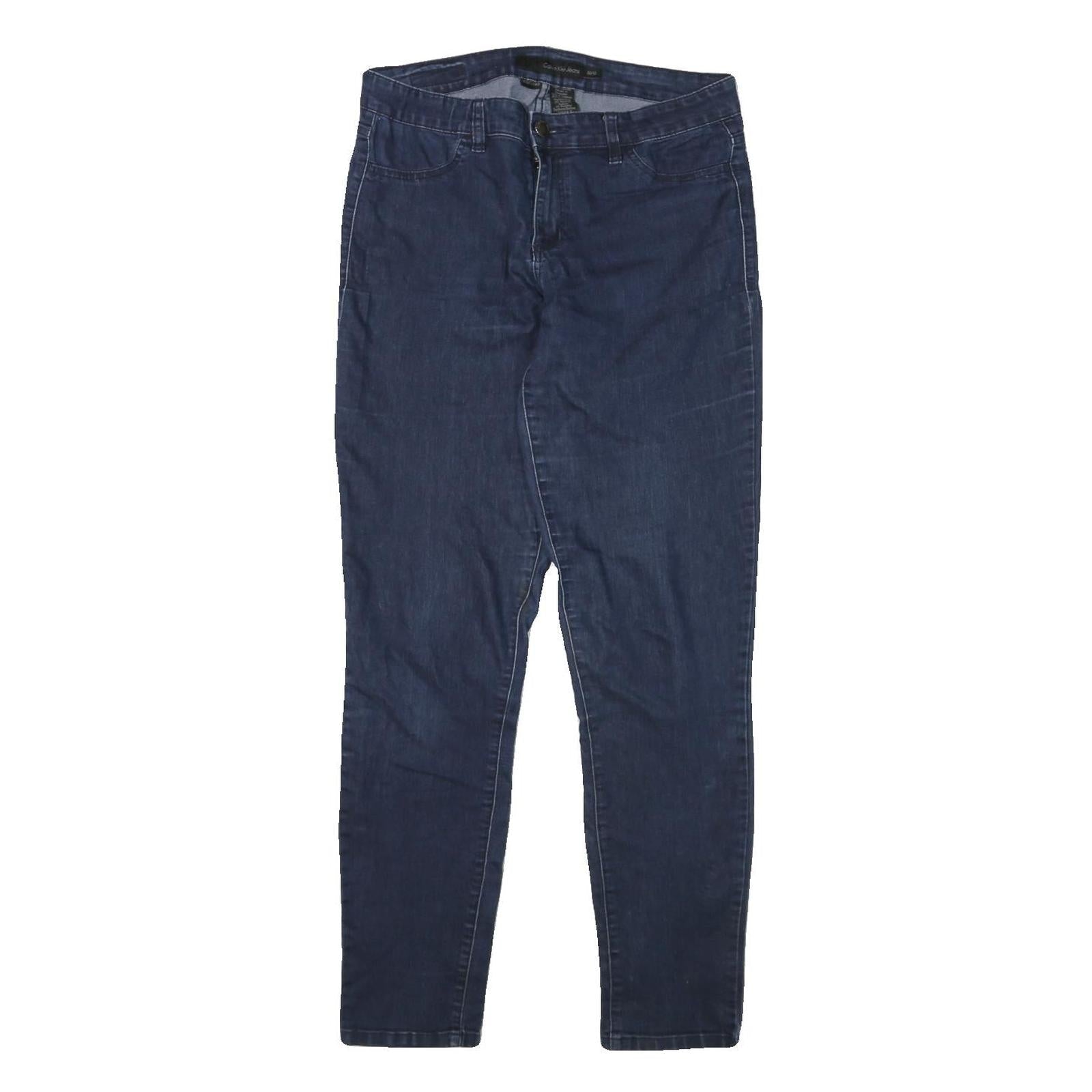 CALVIN KLEIN JEANS Womens Slim Blue Denim Dark Zip W30 L31 Stylish Comfortable Refurbished - N/A refurbished available on Cerqular