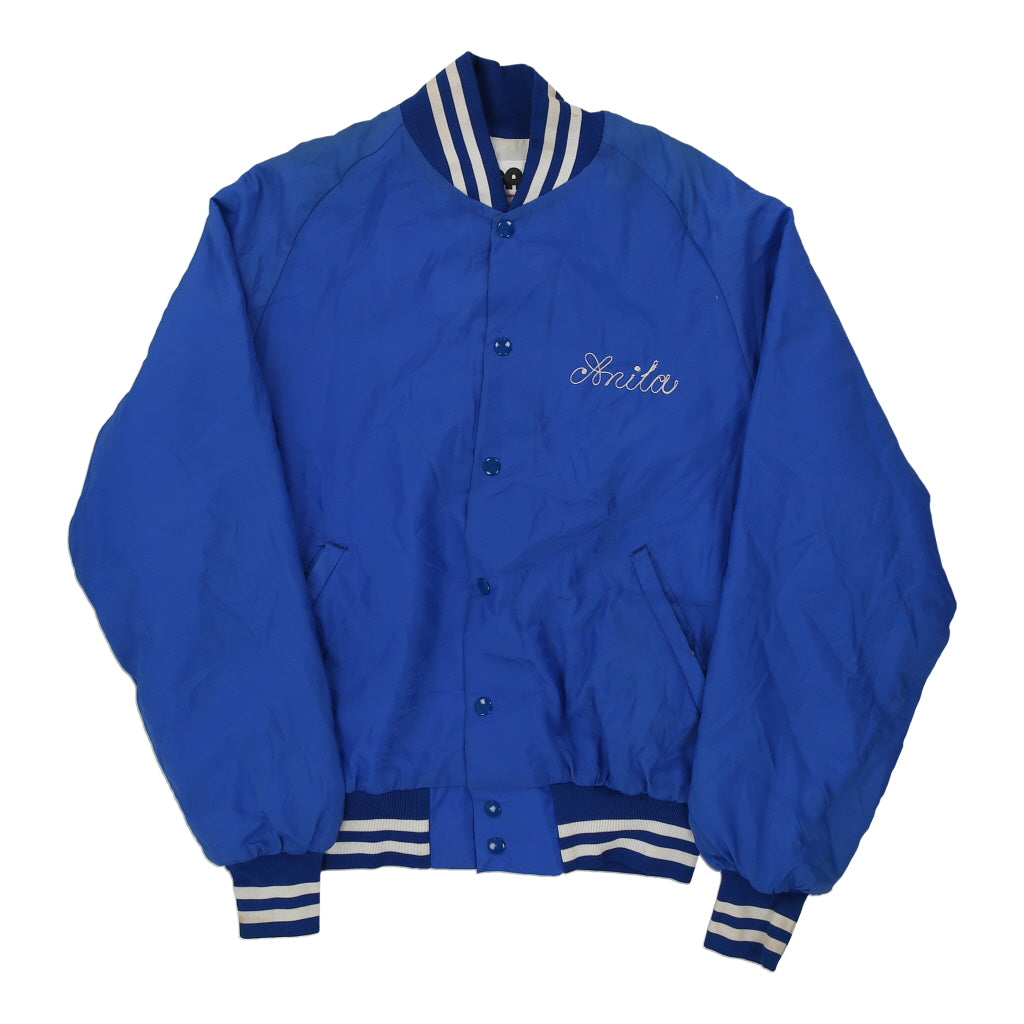 American Gold Wing Association Don Alleson Athletic Varsity Jacket - Large Blue Nylon Blend | Size: large Refurbished - Thrifted (note: this is a term often used to describe second- refurbished available on Cerqular