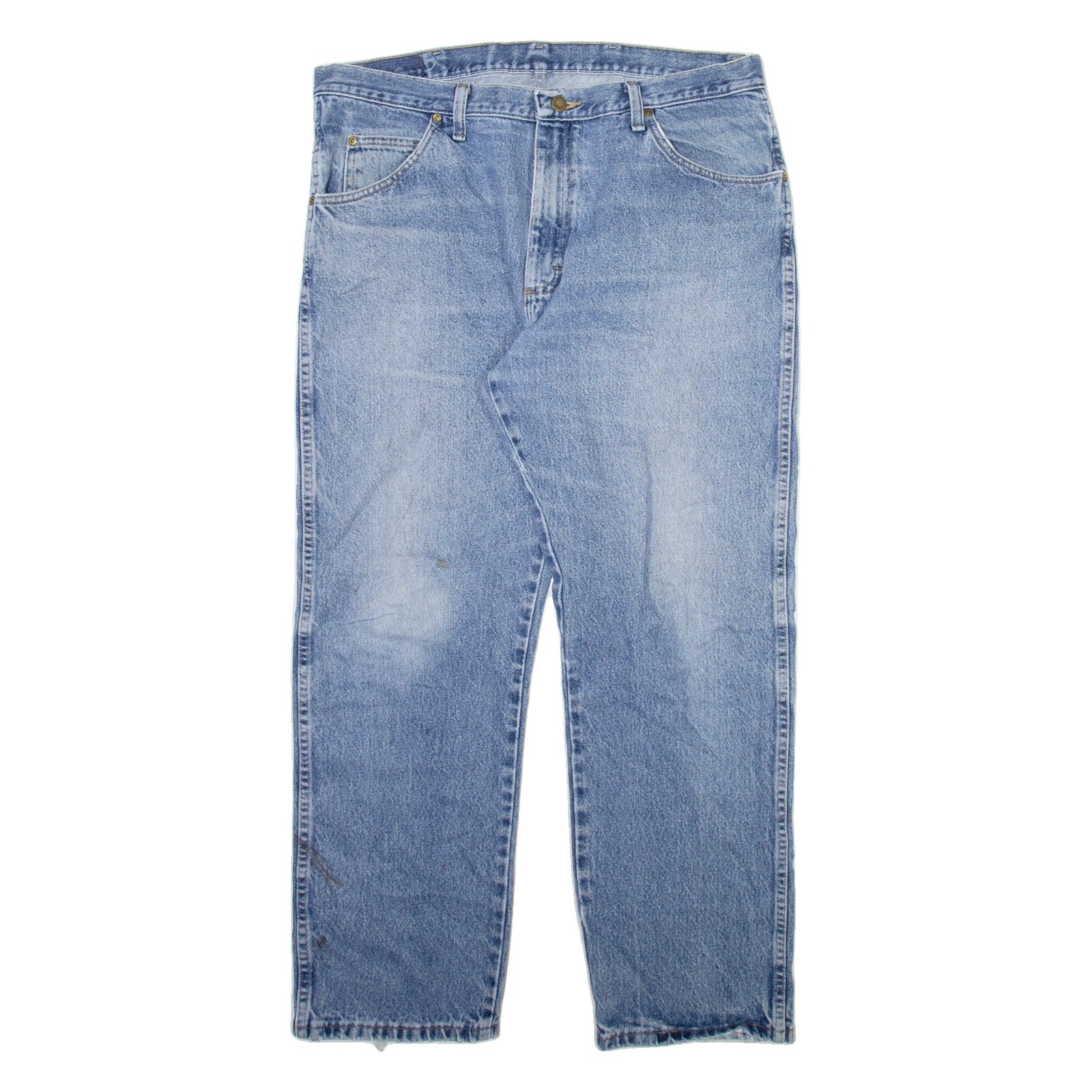WRANGLER Mens Jeans Blue Regular Straight Stone Wash W38 L30 Refurbished - N/A refurbished available on Cerqular