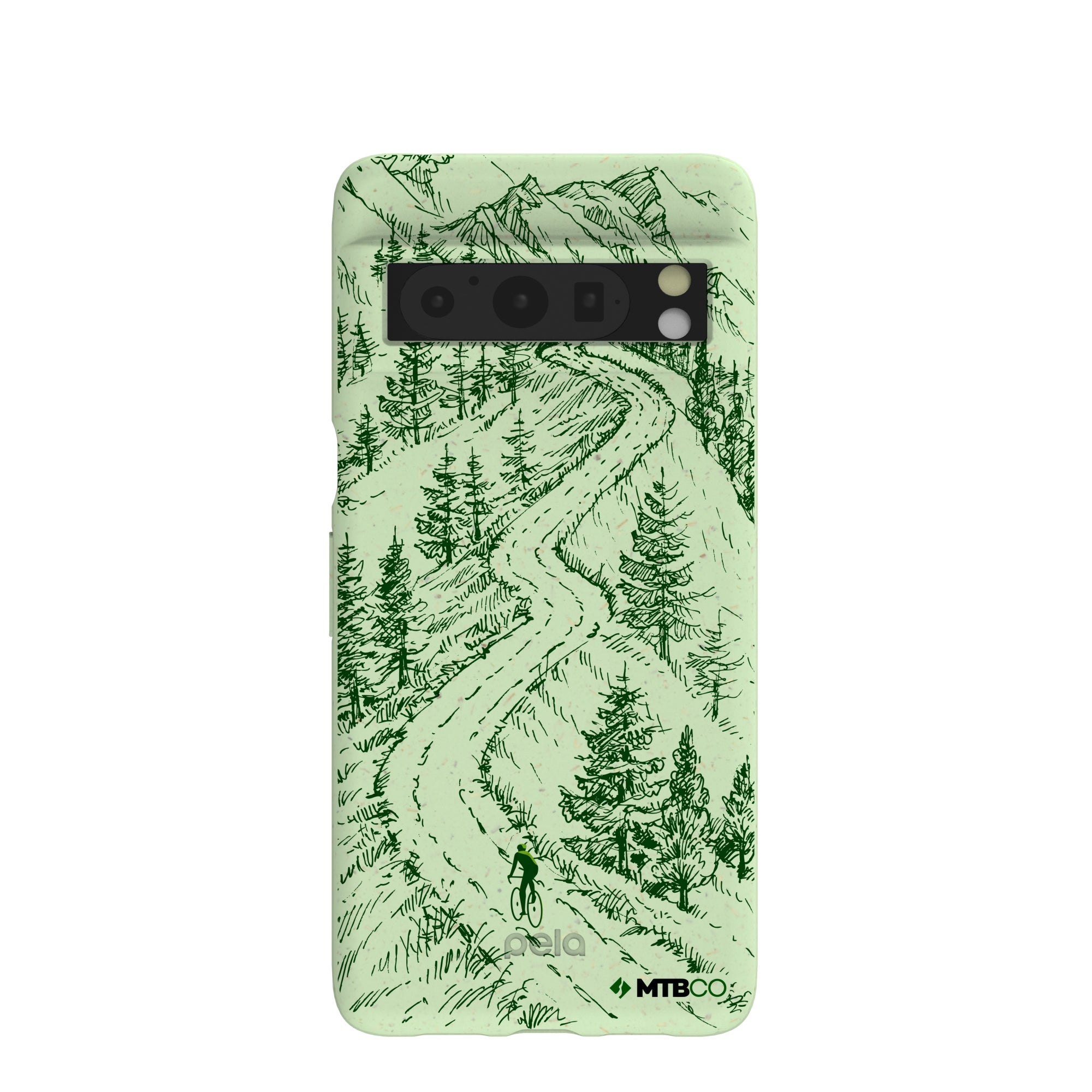 Sage Green Into the Mountains MTBCO Google Pixel 8 Pro Case Refurbished - Pela Case refurbished available on Cerqular