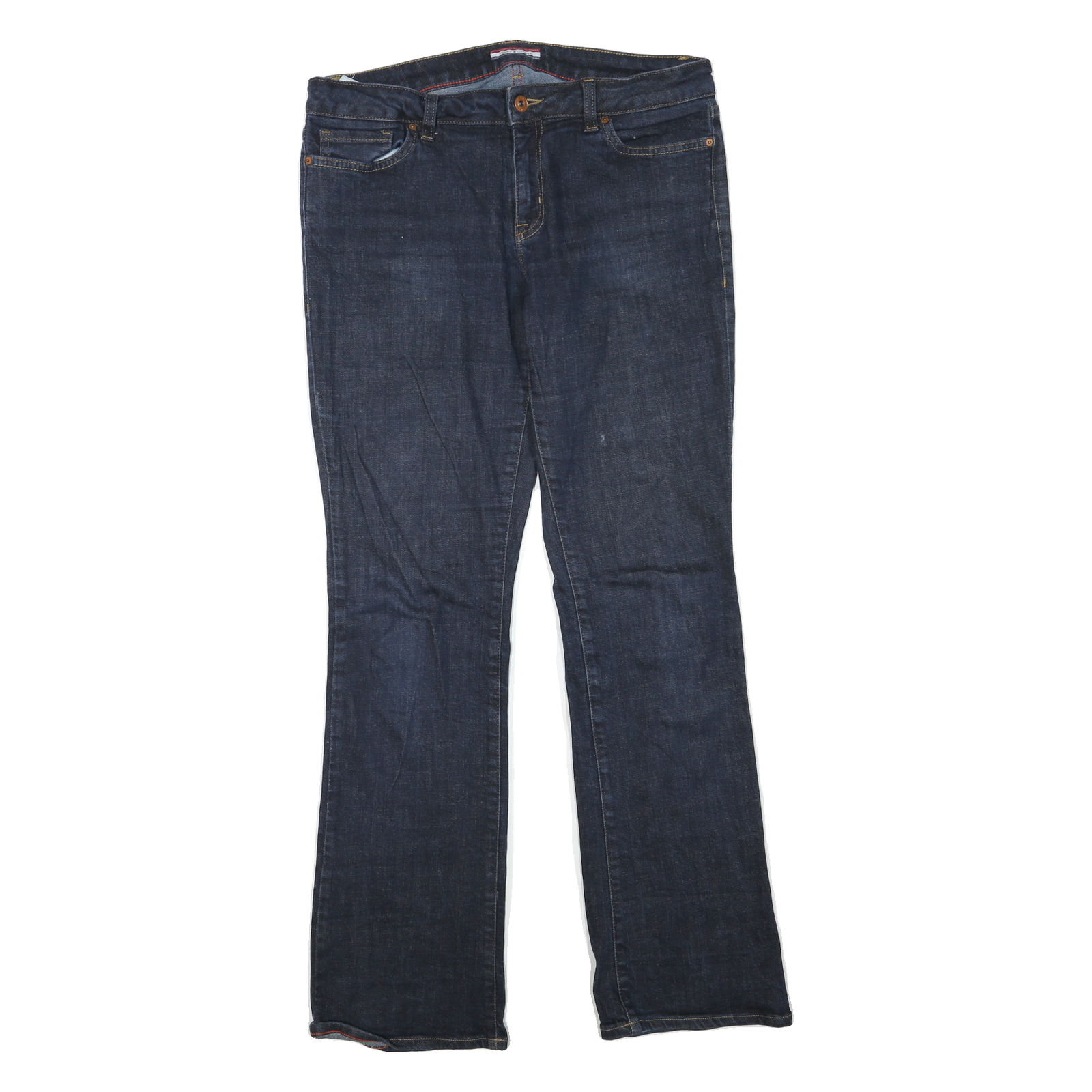 TOMMY HILFIGER Womens Jeans Blue Regular Straight Denim Dark W34 L32 Classic Fit Refurbished - N/A refurbished available on Cerqular