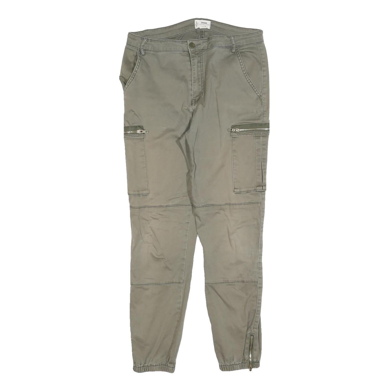 TALLY WEIJL Womens Cotton Blend Slim Khaki Green Slim Cargo Trousers W30 L27 Refurbished - N/A refurbished available on Cerqular
