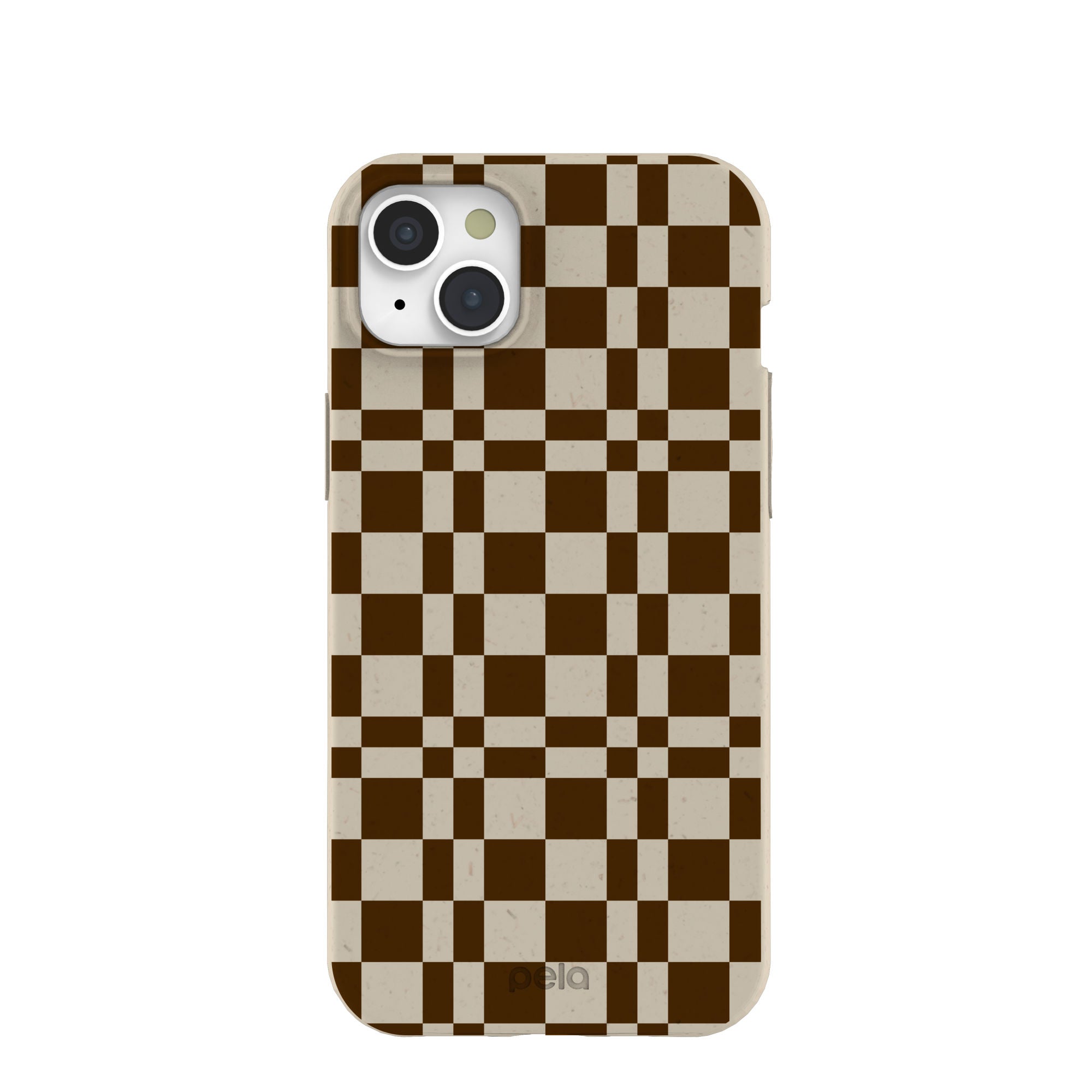 London Fog Chestnut Checkers iPhone 15 Plus Case Refurbished - Pela Case refurbished available on Cerqular
