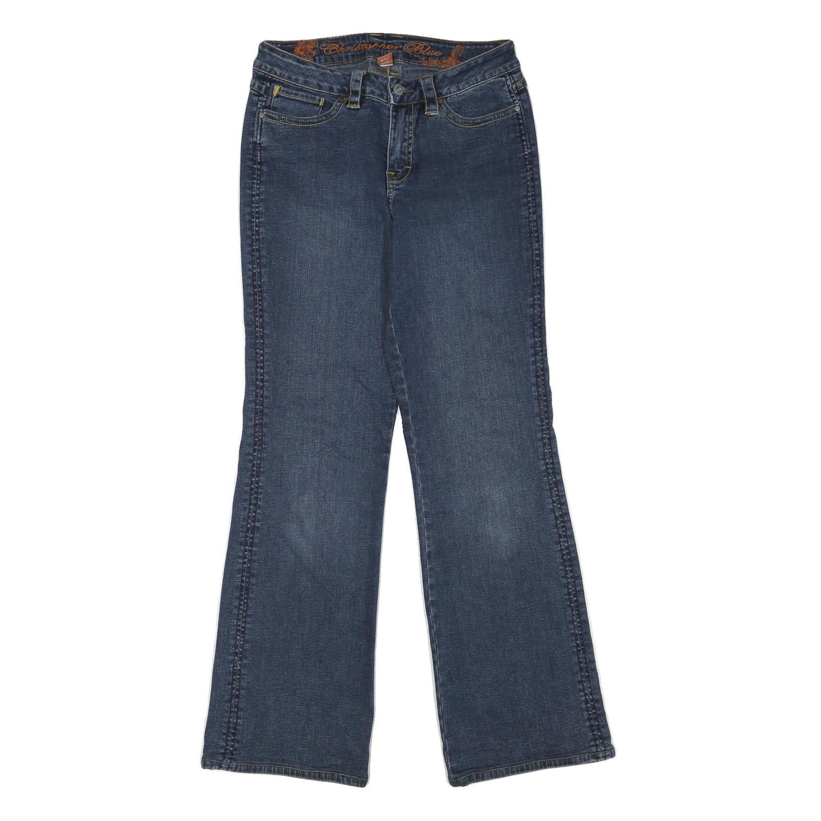 CHRISTOPHER BLUE Mens Jeans Blue Regular Straight Denim Medium W30 L32 Stylish Refurbished - N/A refurbished available on Cerqular