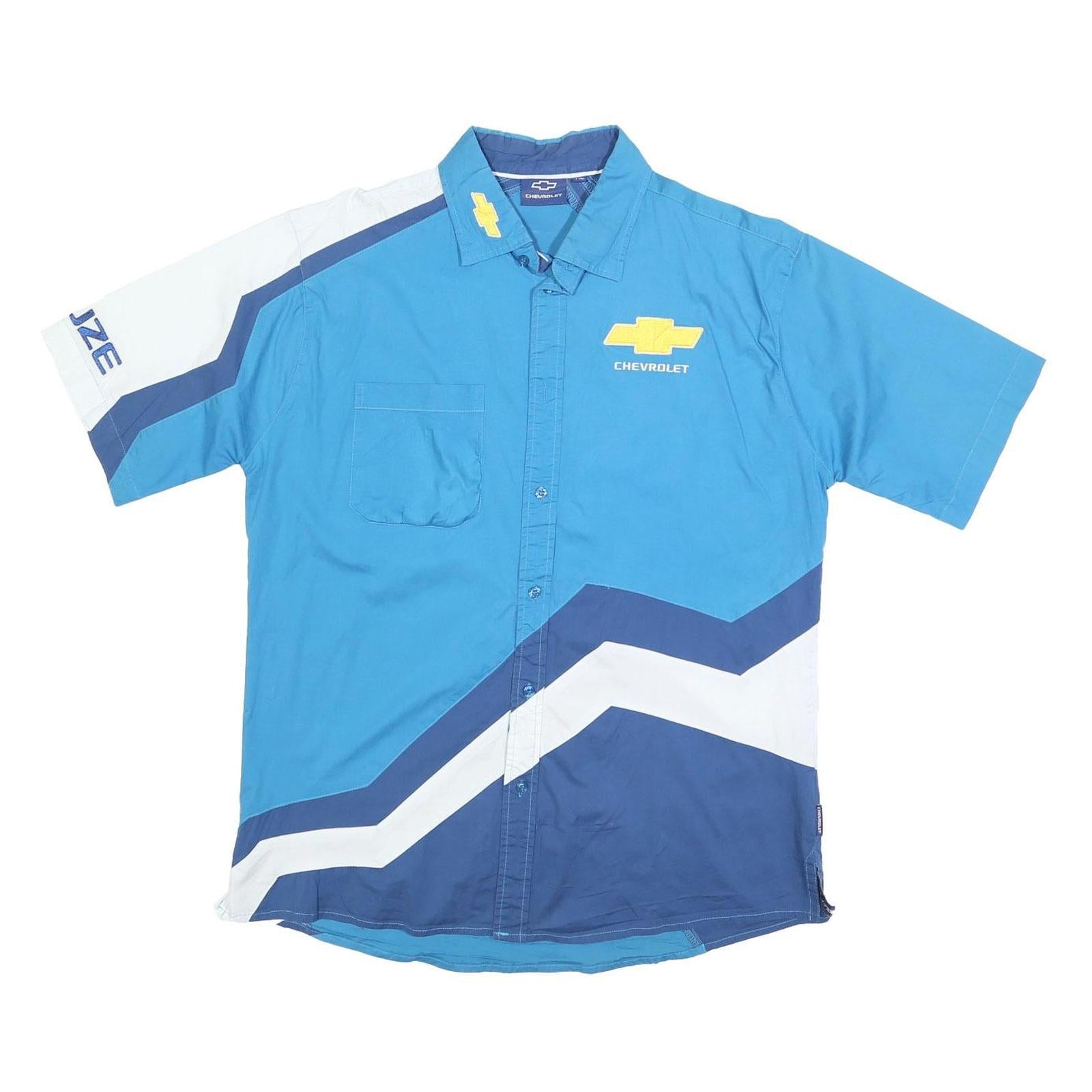 CHEVROLET Mens Blue & White Racing Shirt XL Cruze Logo Cotton Blend Motorsport Refurbished - N/A refurbished available on Cerqular