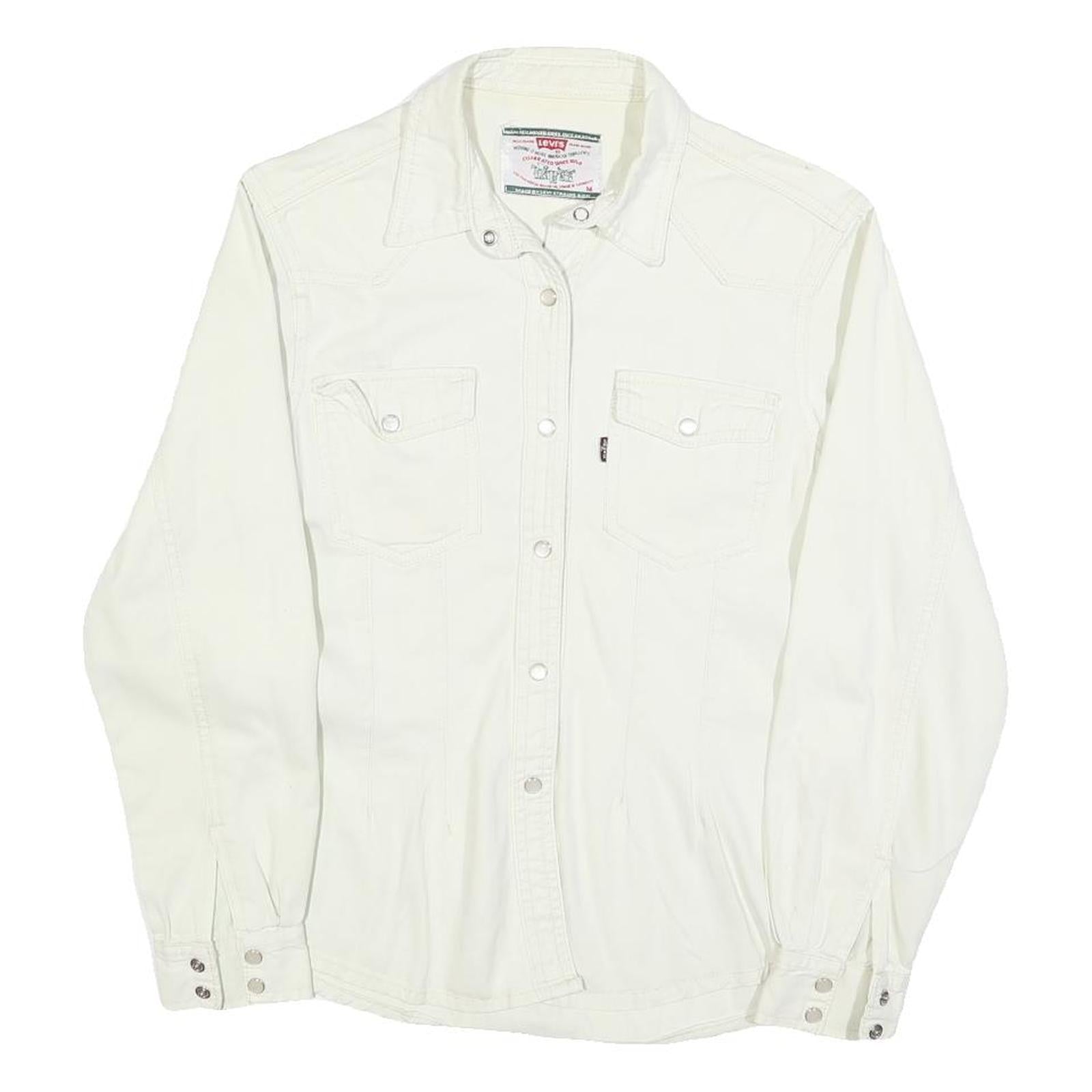 LEVI'S Womens White Shirt M Cotton Blend Button Up Long Sleeve Casual Refurbished - N/A refurbished available on Cerqular