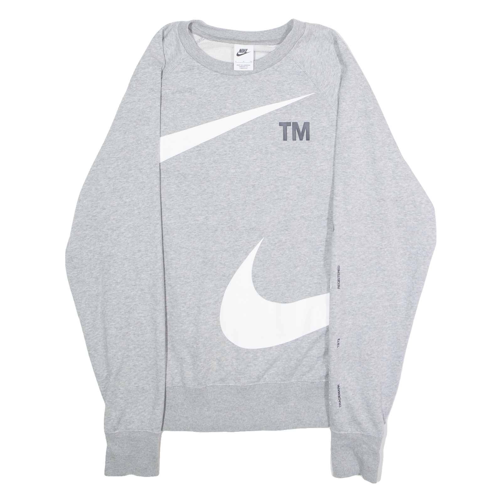 NIKE Mens Sweatshirt Grey Crew Neck S Refurbished - N/A refurbished available on Cerqular