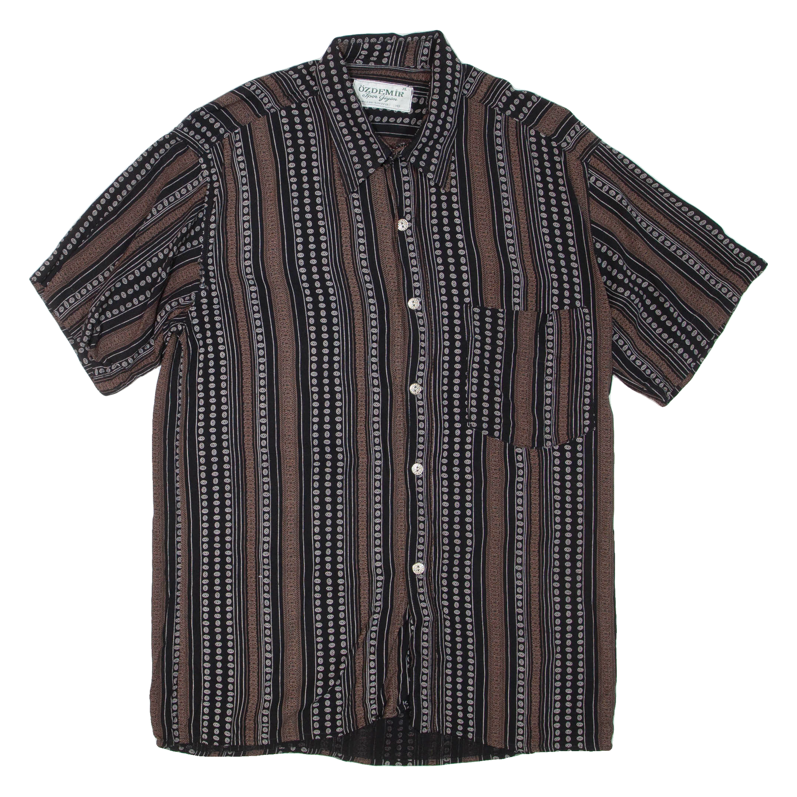 OZDEMIR Mens Shirt Brown Striped XL Refurbished - N/A refurbished available on Cerqular