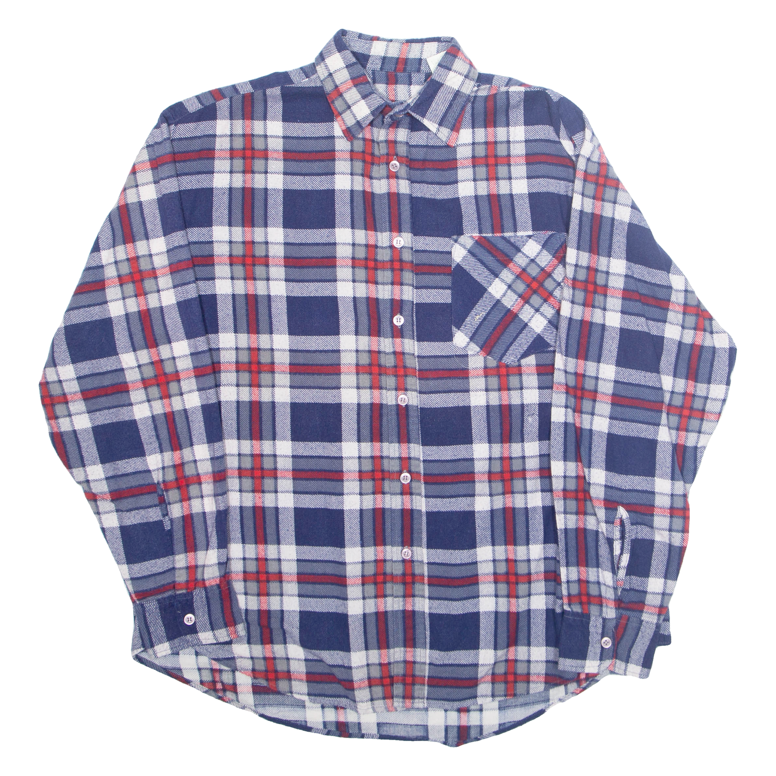 FUNNY BOY Mens Shirt Blue Plaid Long Sleeve L Refurbished - N/A refurbished available on Cerqular