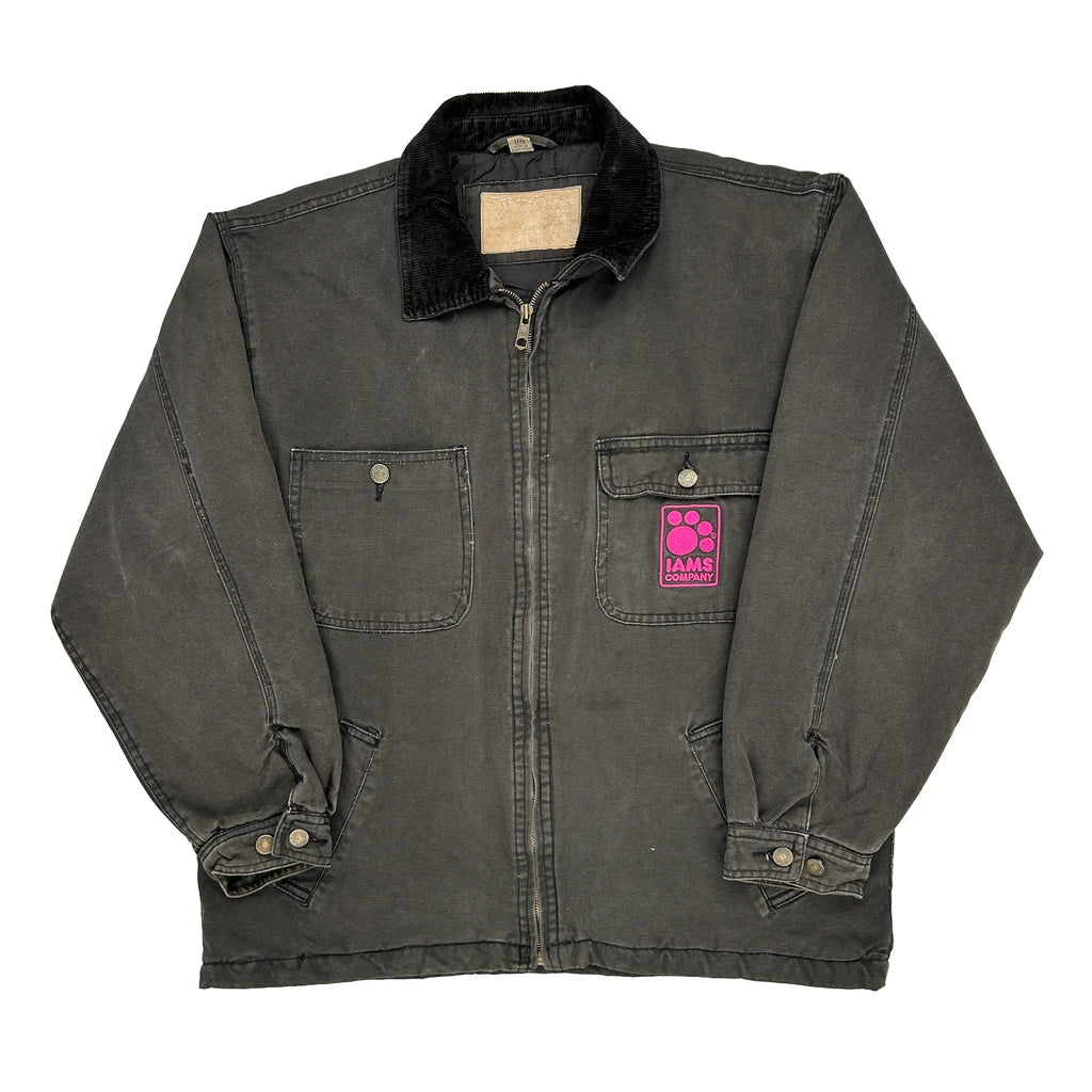 Iams Company Unbranded Jacket - Medium Black Cotton Refurbished - Thrifted (note: this is a term often used to describe second- refurbished available on Cerqular