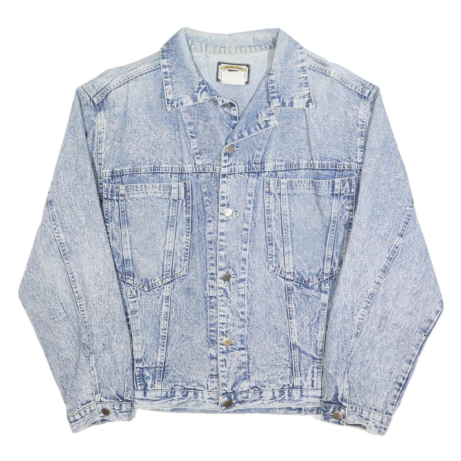 OXYGEN Mens Blue Denim Jacket M Cotton Button Closure Classic Fit Casual Refurbished - N/A refurbished available on Cerqular
