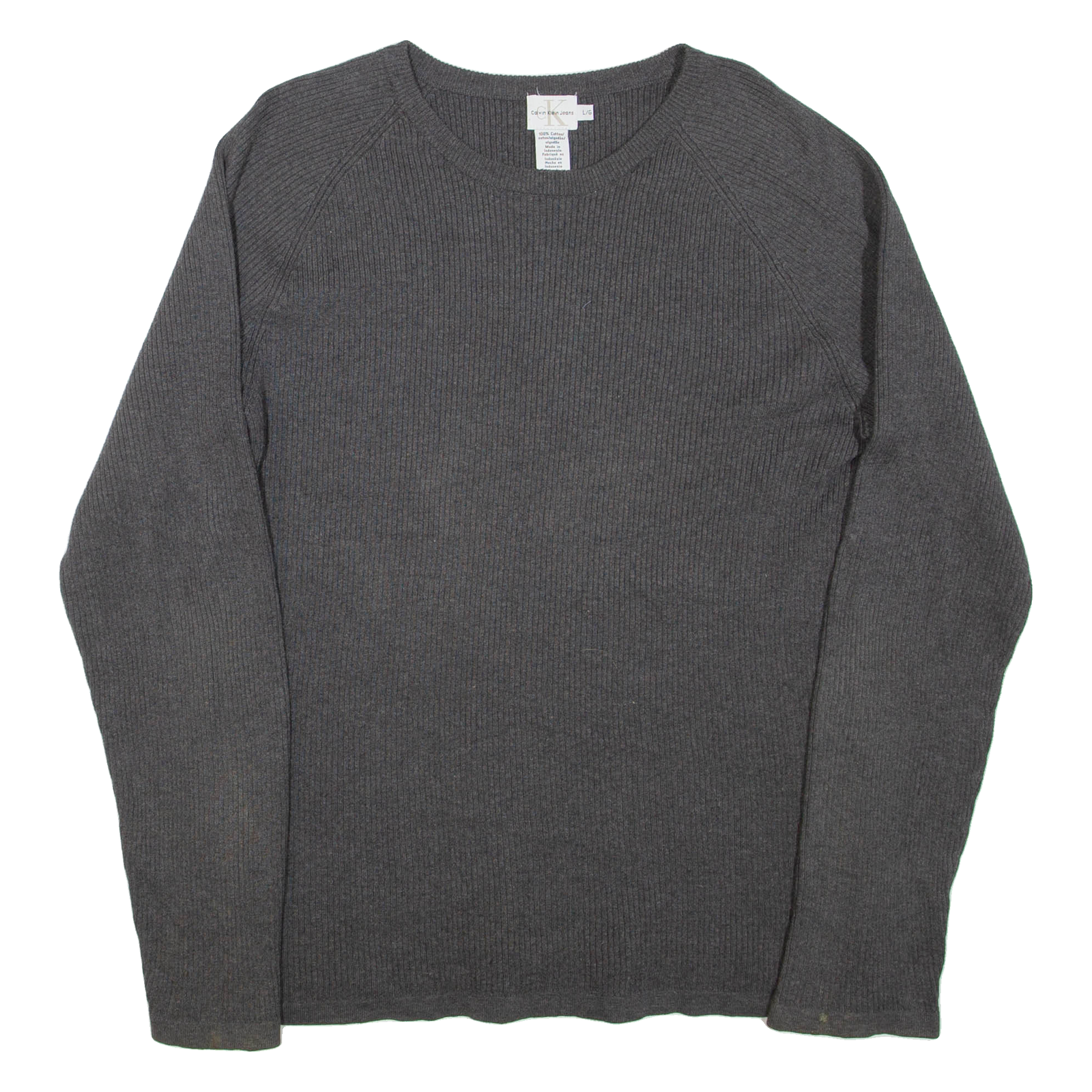 CALVIN KLEIN Mens Jumper Grey Tight Knit XL Refurbished - N/A refurbished available on Cerqular