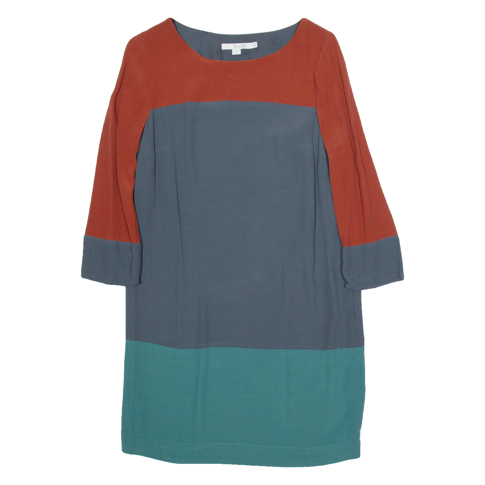 BODEN Womens Shift Dress Blue Colourblock Long Sleeve Knee Length UK 8 Refurbished - N/A refurbished available on Cerqular