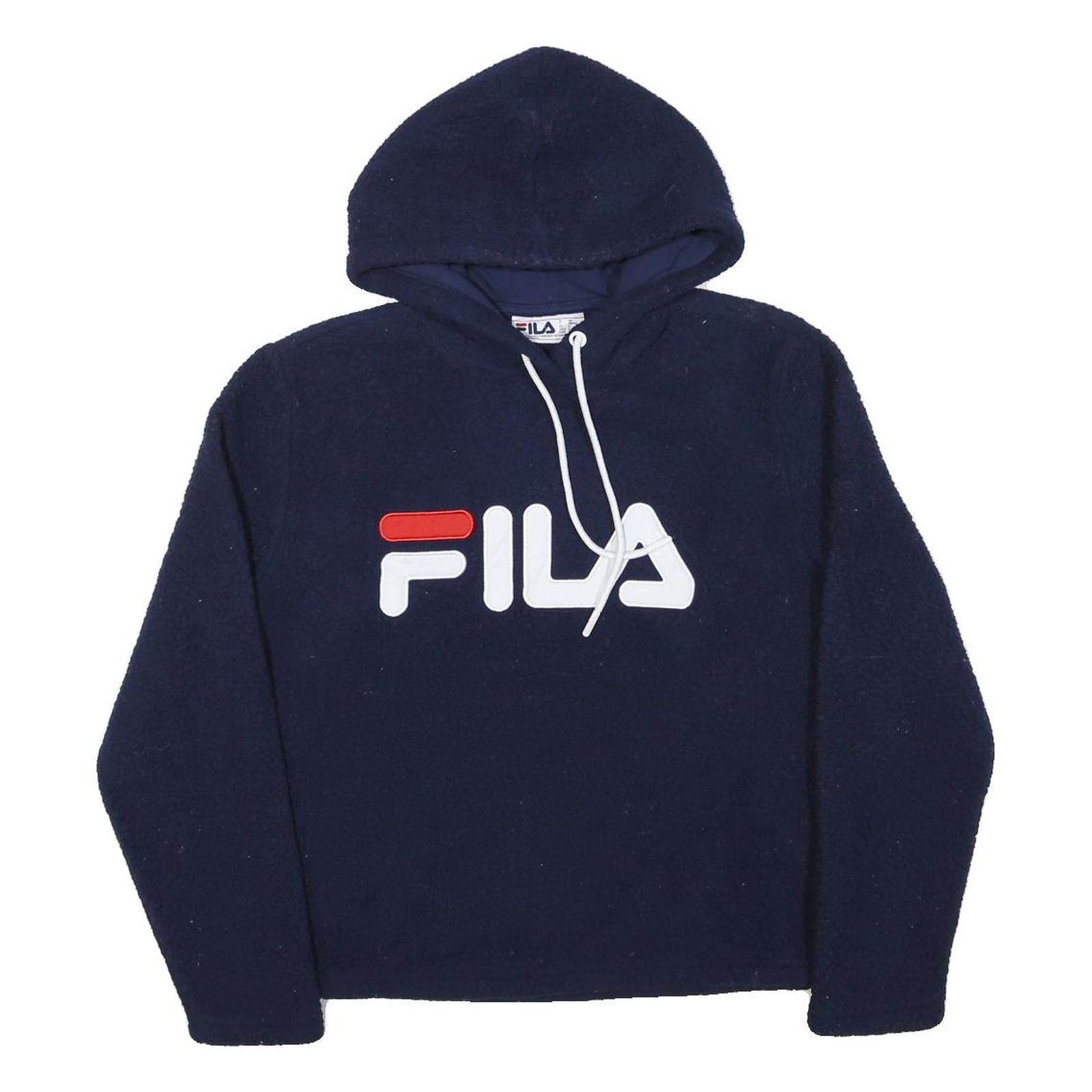 FILA Mens Navy Blue Hoodie M Polyester Blend Casual Pullover Sweatshirt Refurbished - N/A refurbished available on Cerqular