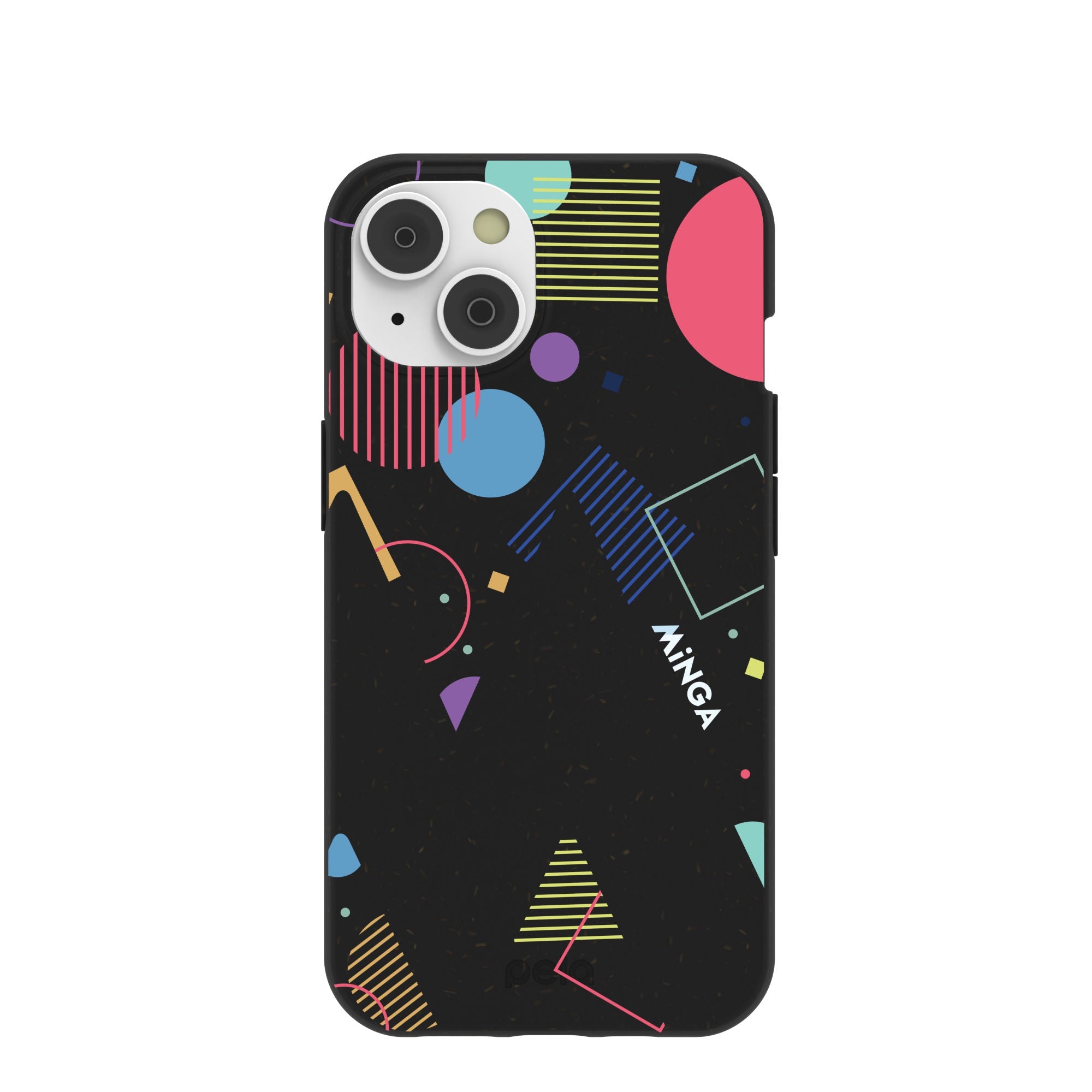 Black Minga Party iPhone 14/16e Case Refurbished - Pela Case refurbished available on Cerqular