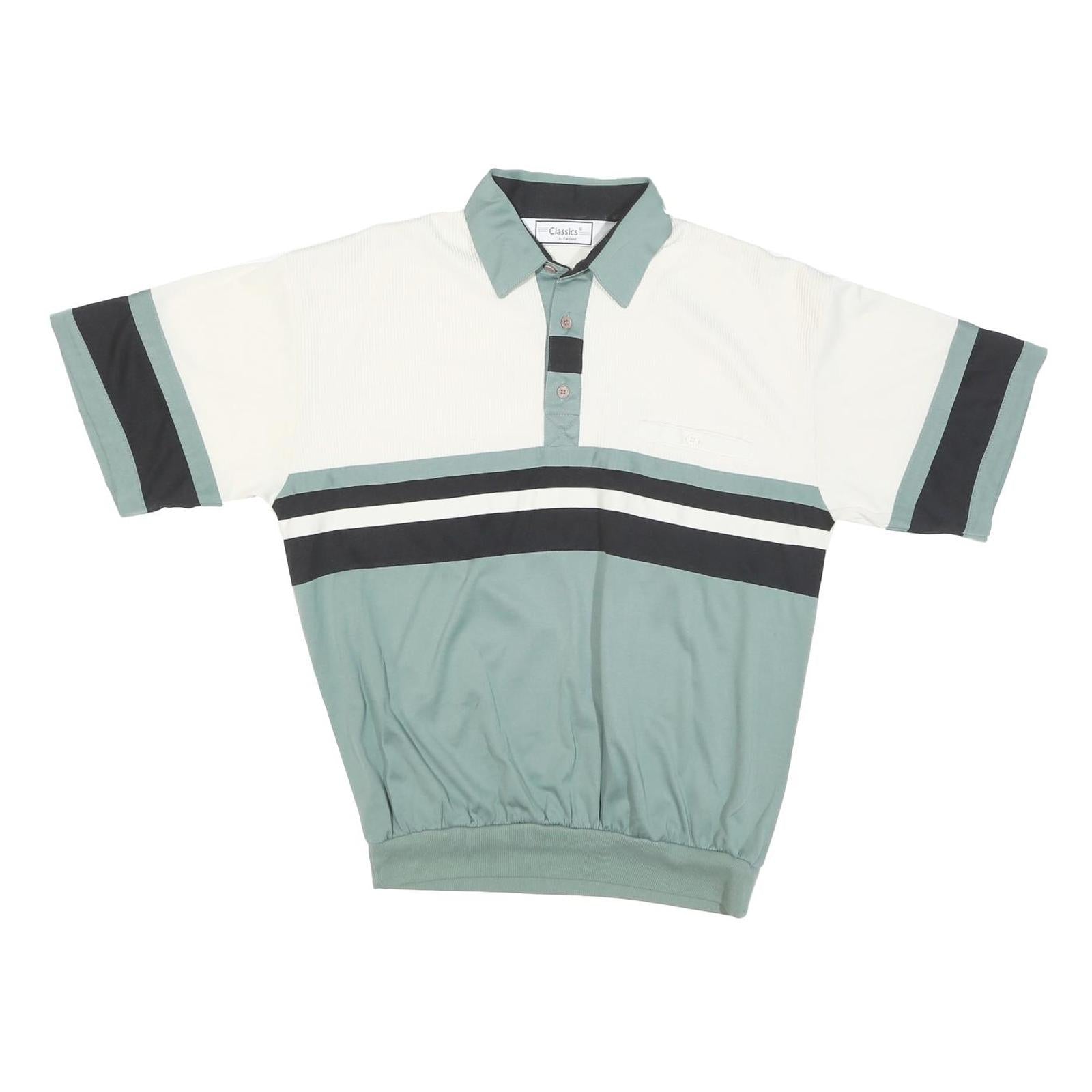 CLASSICS Mens White & Green Colourblock Short Sleeve Polo Shirt M Casual Sport Refurbished - N/A refurbished available on Cerqular