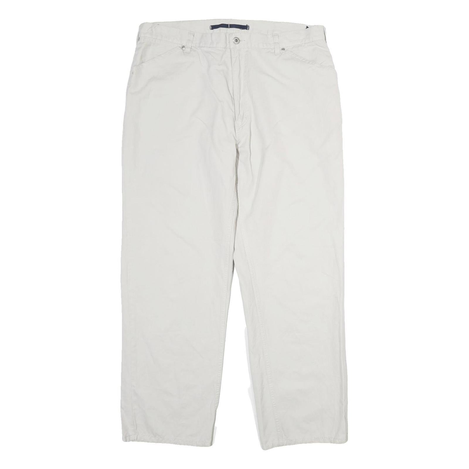 NAUTICA Mens Regular Fit Cream Cotton Trousers W36 L30 Casual Zip Pocketed Refurbished - N/A refurbished available on Cerqular