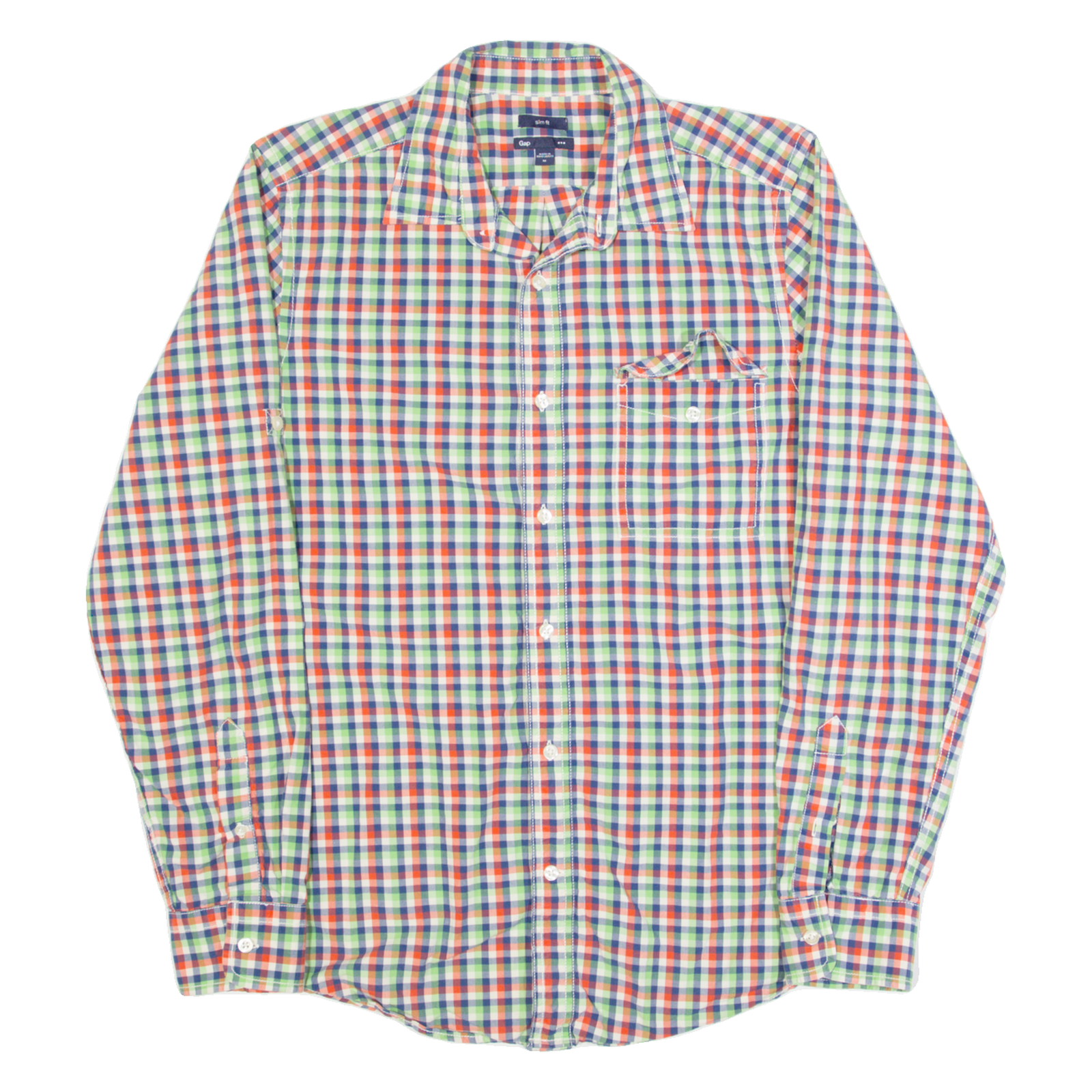 GAP Slim Fit Mens Shirt Red Gingham Long Sleeve M Refurbished - N/A refurbished available on Cerqular